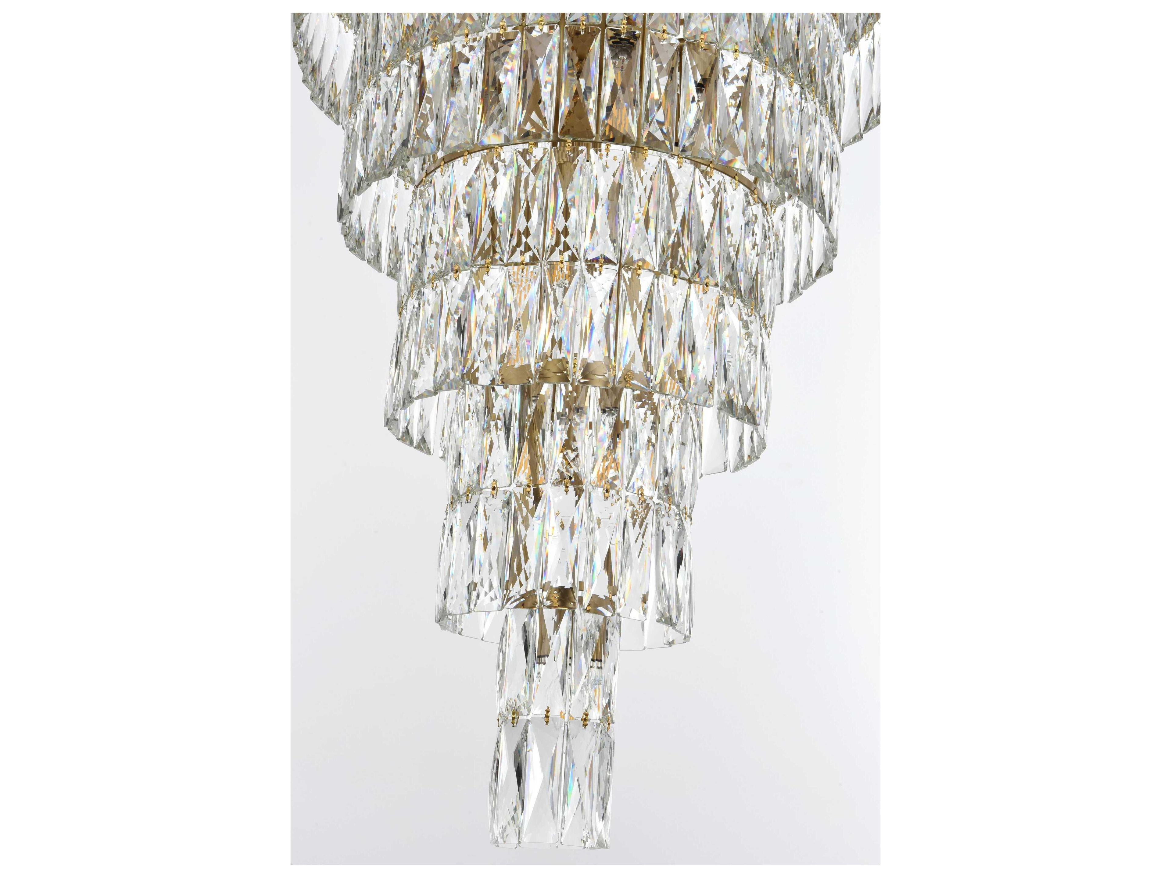 Elegant Lighting Josephine 61-Light Satin Gold Copper Tiered Chandelier