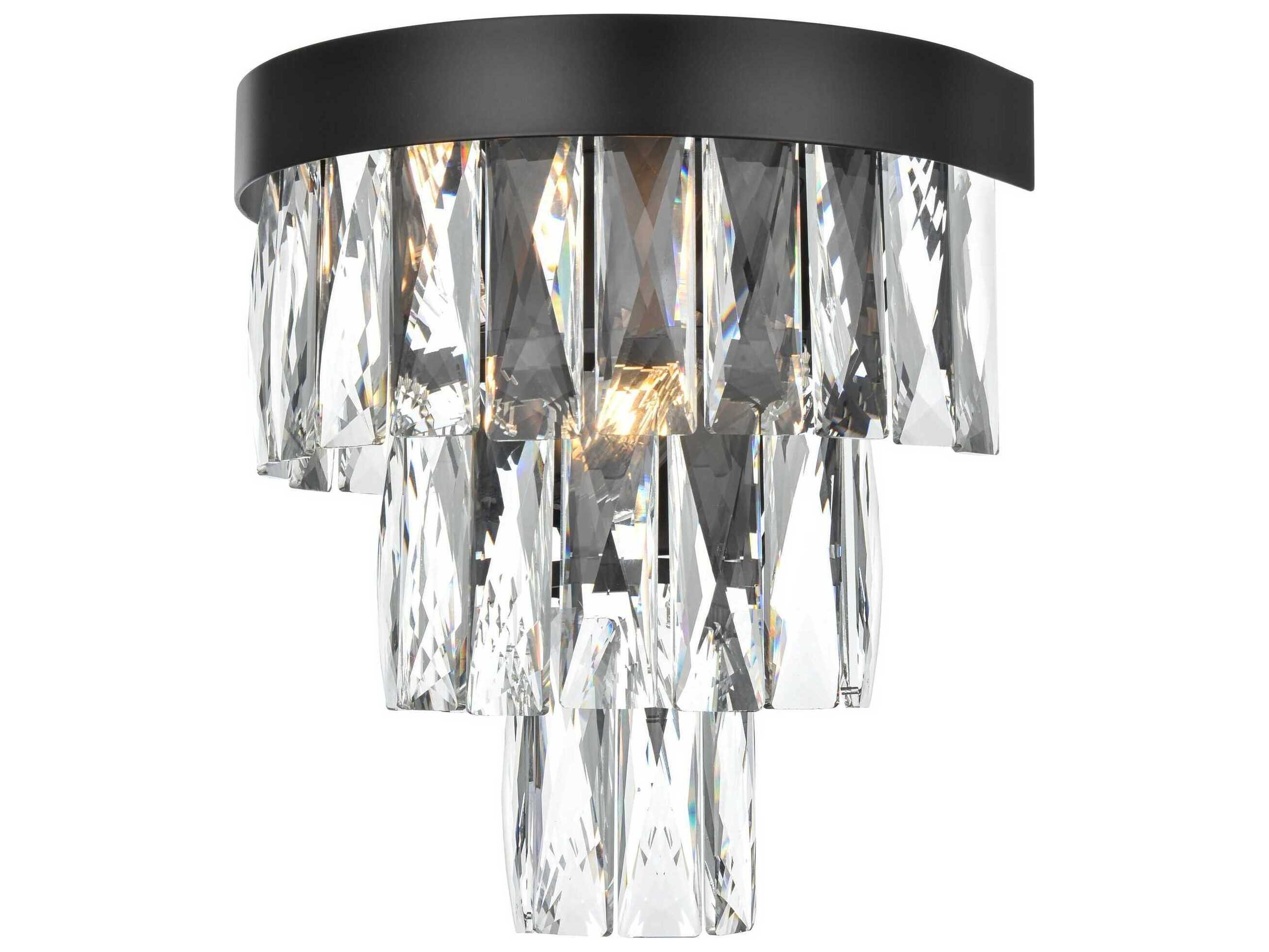 Elegant Lighting Josephine 2-Light Black Wall Sconce