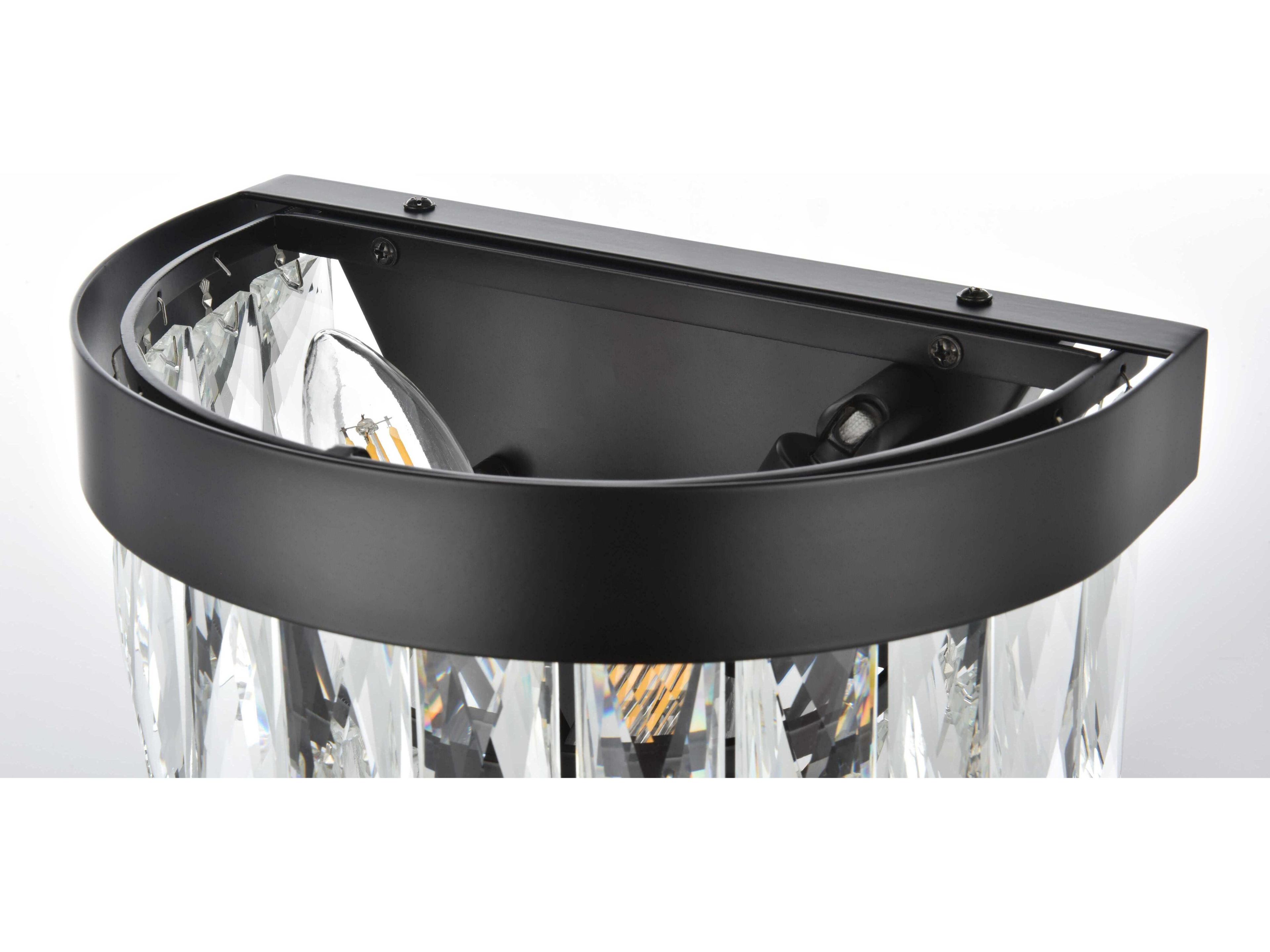 Elegant Lighting Josephine 2-Light Black Wall Sconce