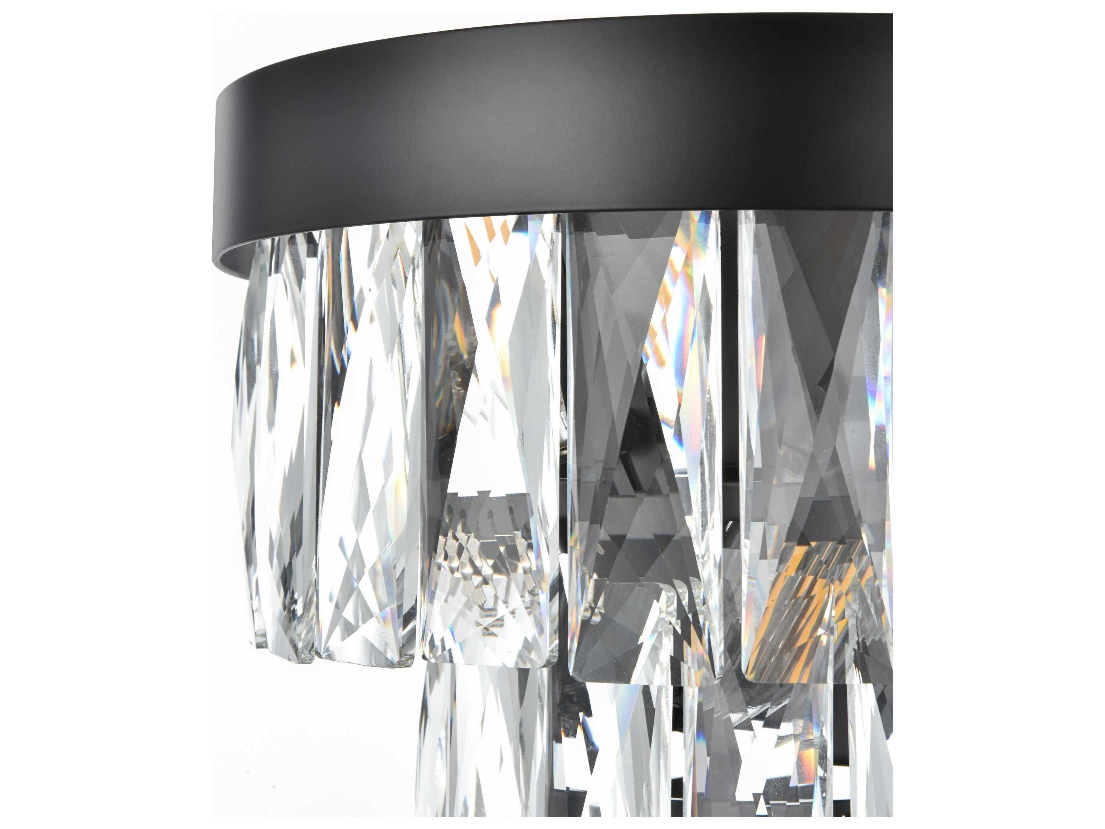 Elegant Lighting Josephine 2-Light Black Wall Sconce