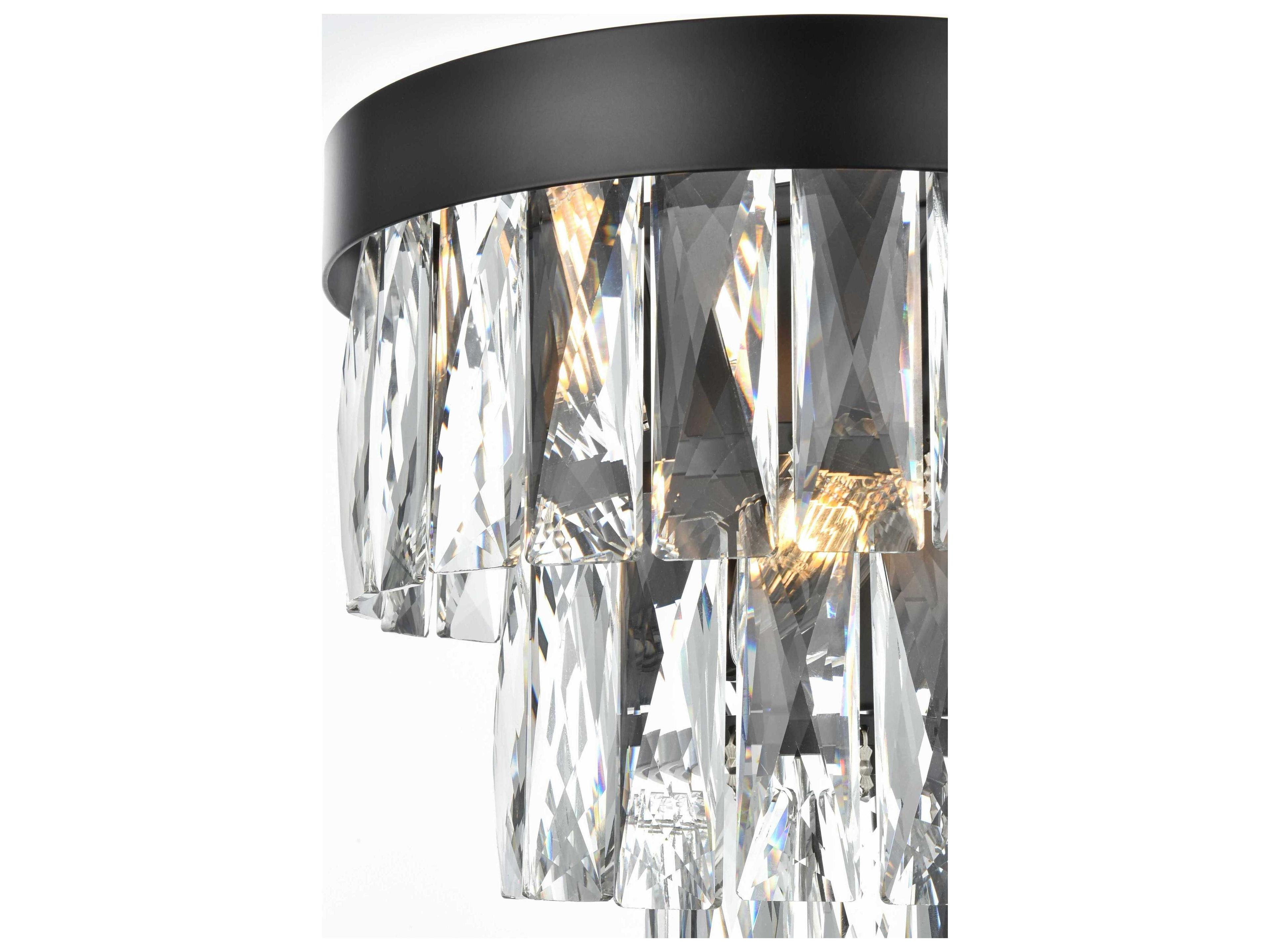 Elegant Lighting Josephine 2-Light Black Wall Sconce