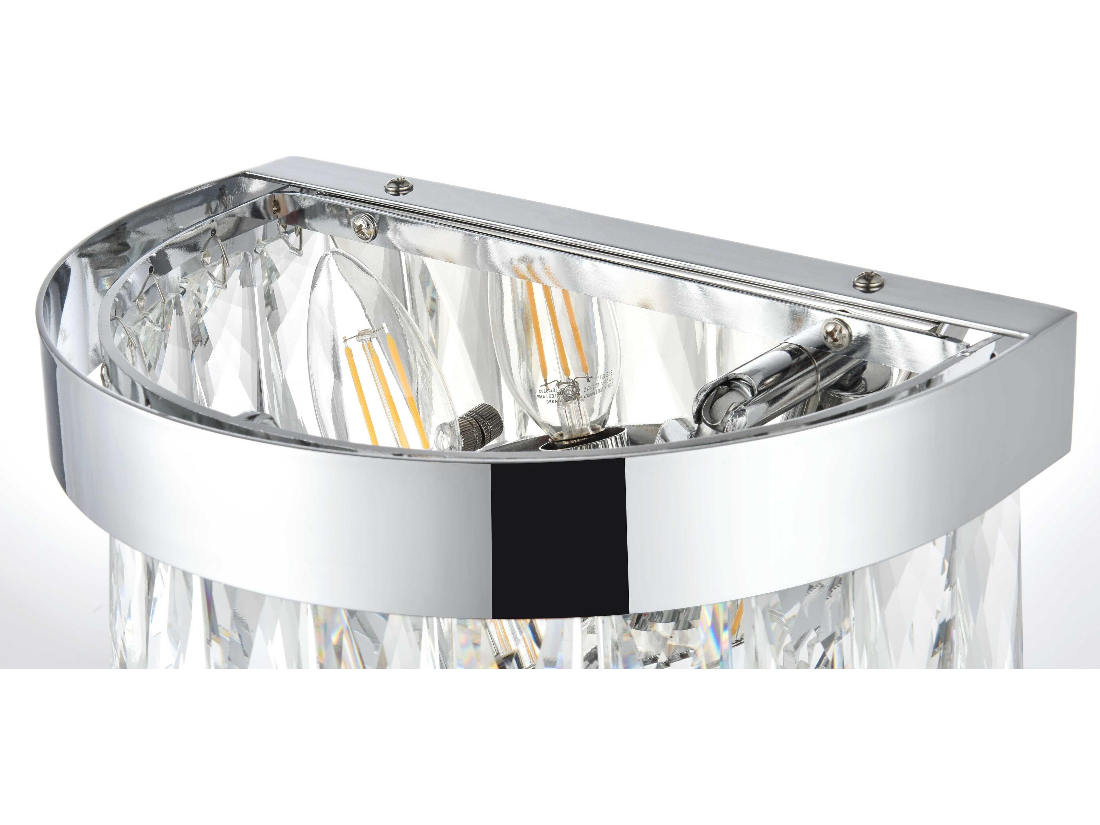 Elegant Lighting Josephine 2-Light Chrome Wall Sconce
