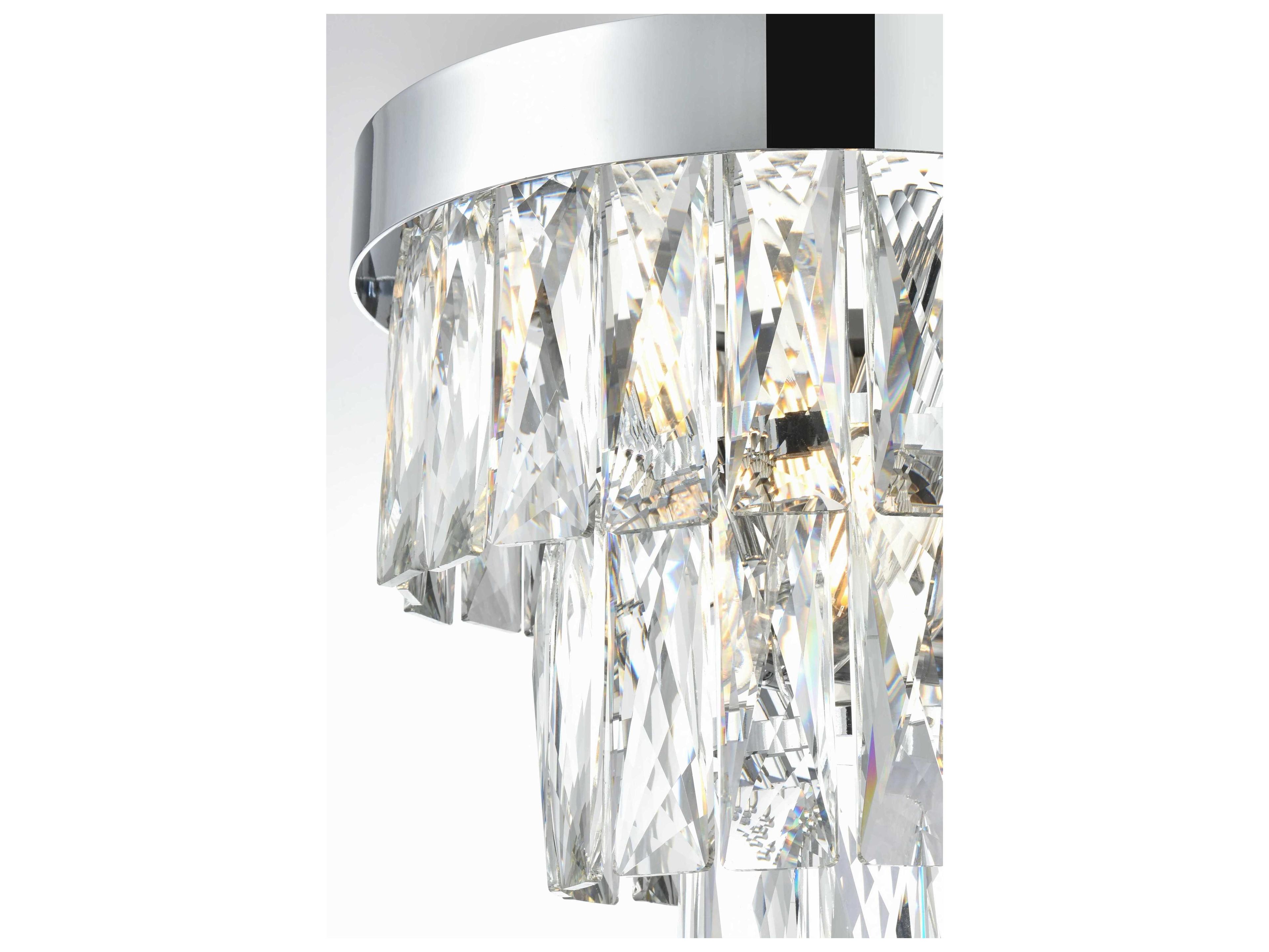 Elegant Lighting Josephine 2-Light Chrome Wall Sconce