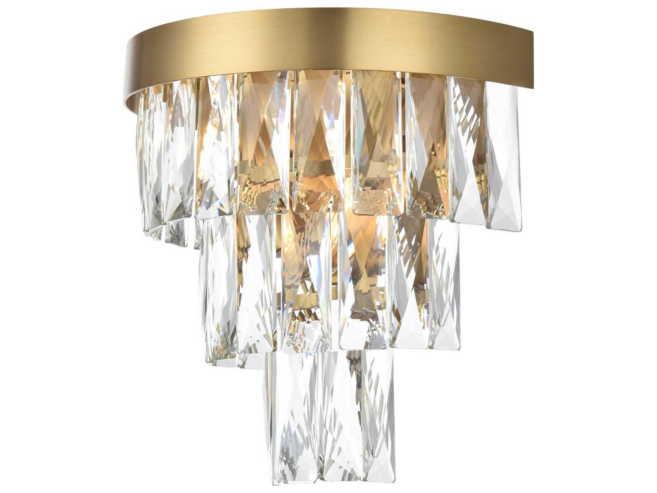 Elegant Lighting Josephine 2-Light Satin Gold Wall Sconce