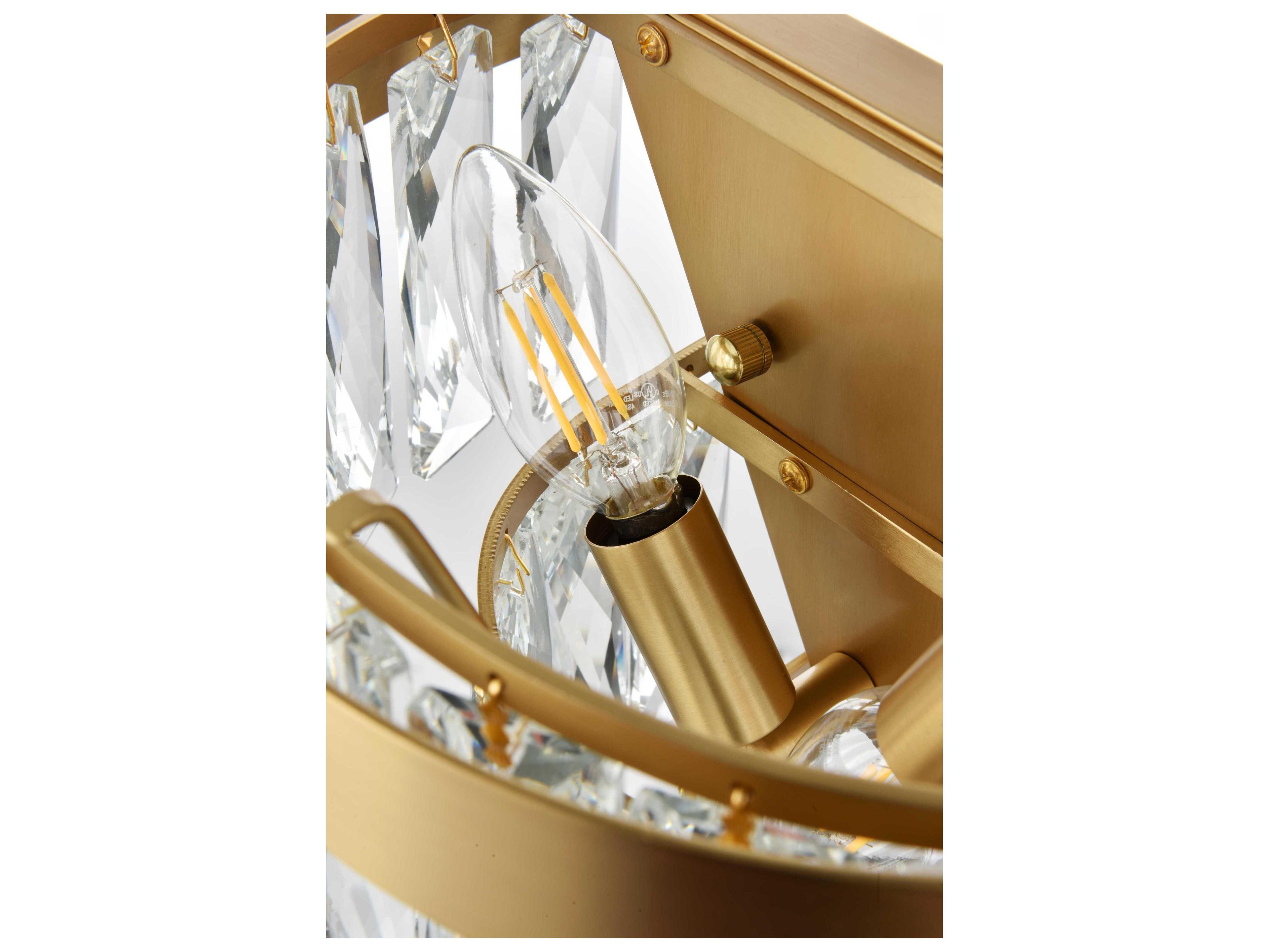 Elegant Lighting Josephine 2-Light Satin Gold Wall Sconce