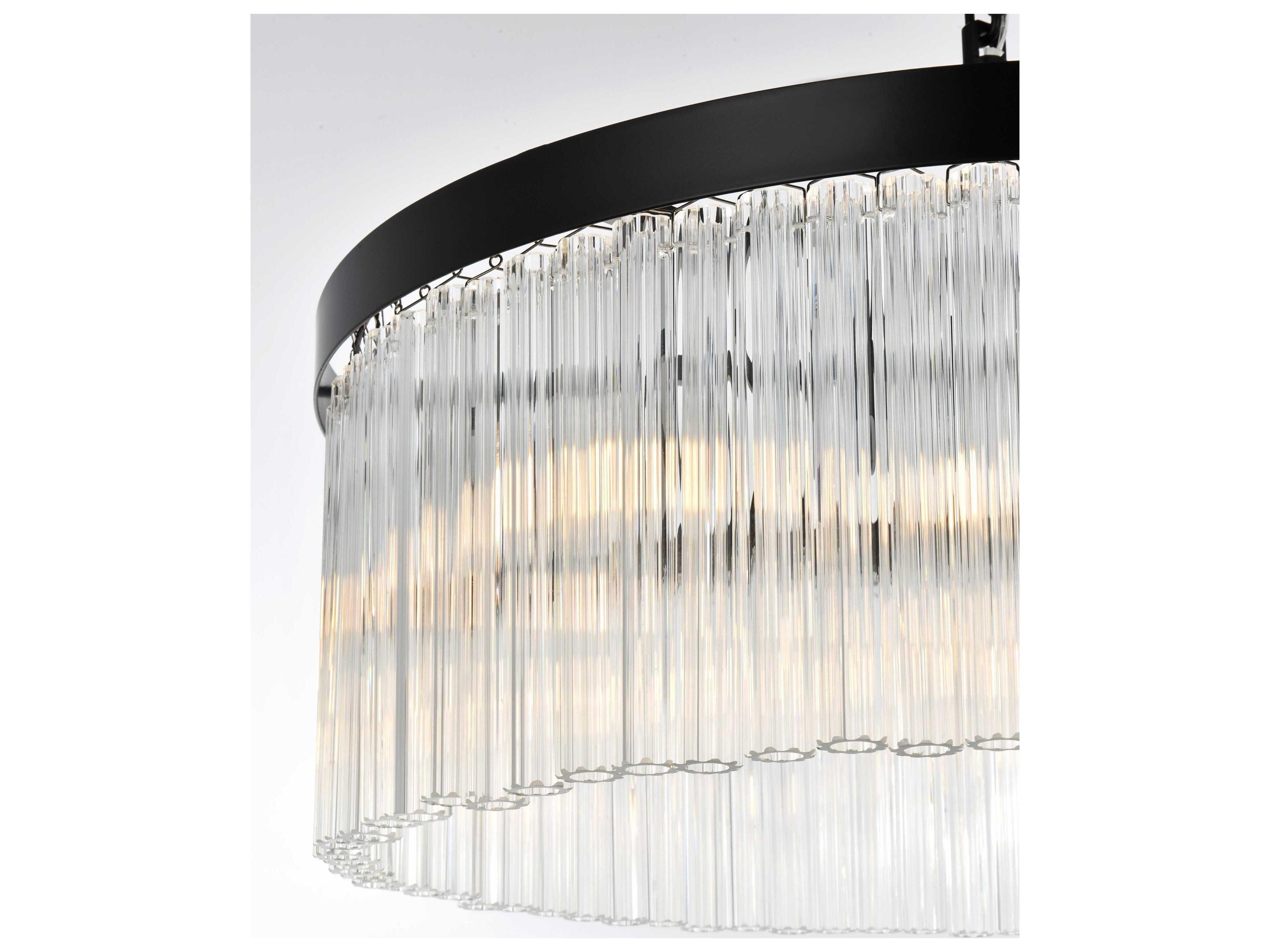 Elegant Lighting Harlow 6-Light Black Drum Chandelier