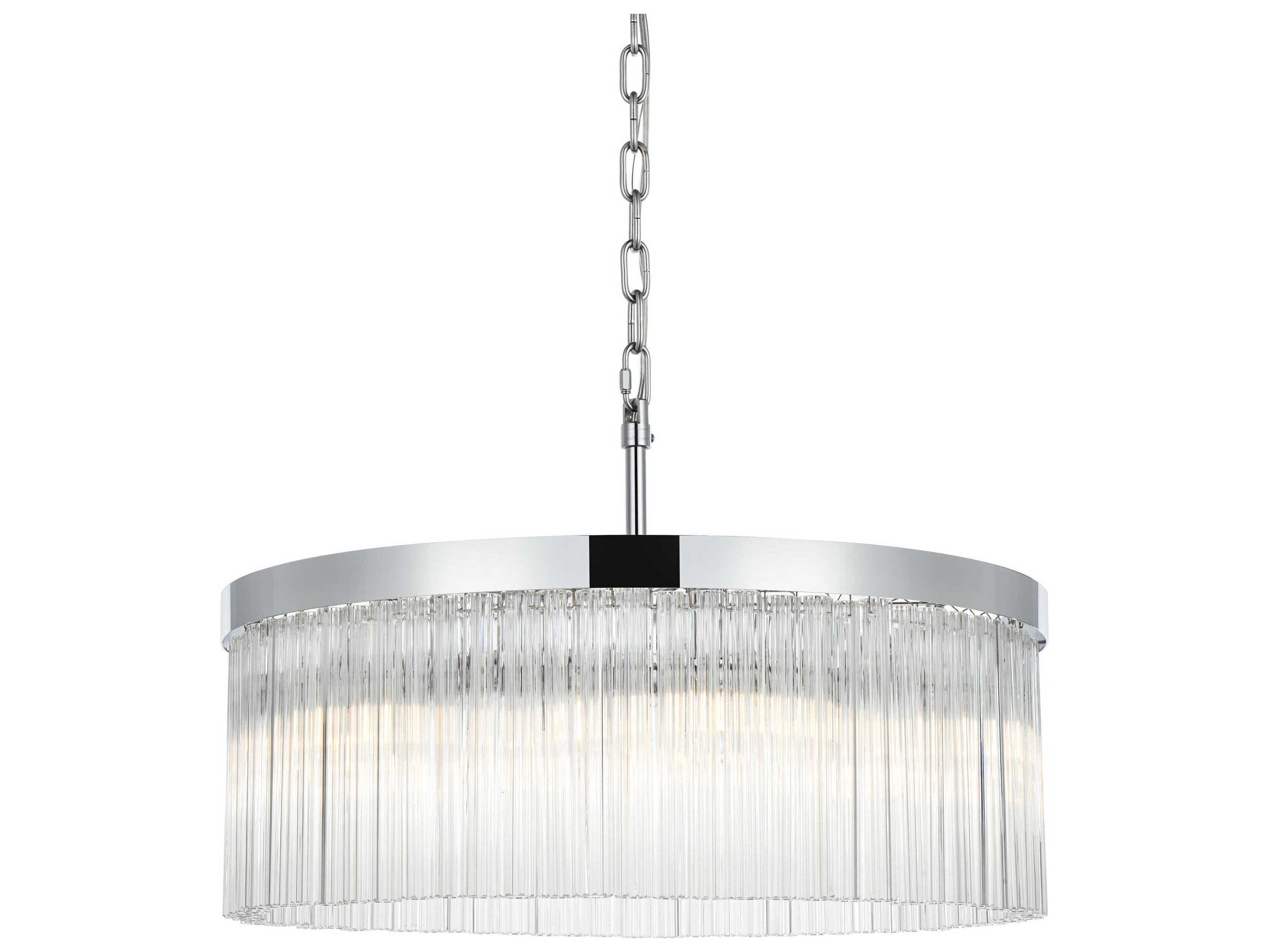 Elegant Lighting Harlow 6-Light Chrome Drum Chandelier