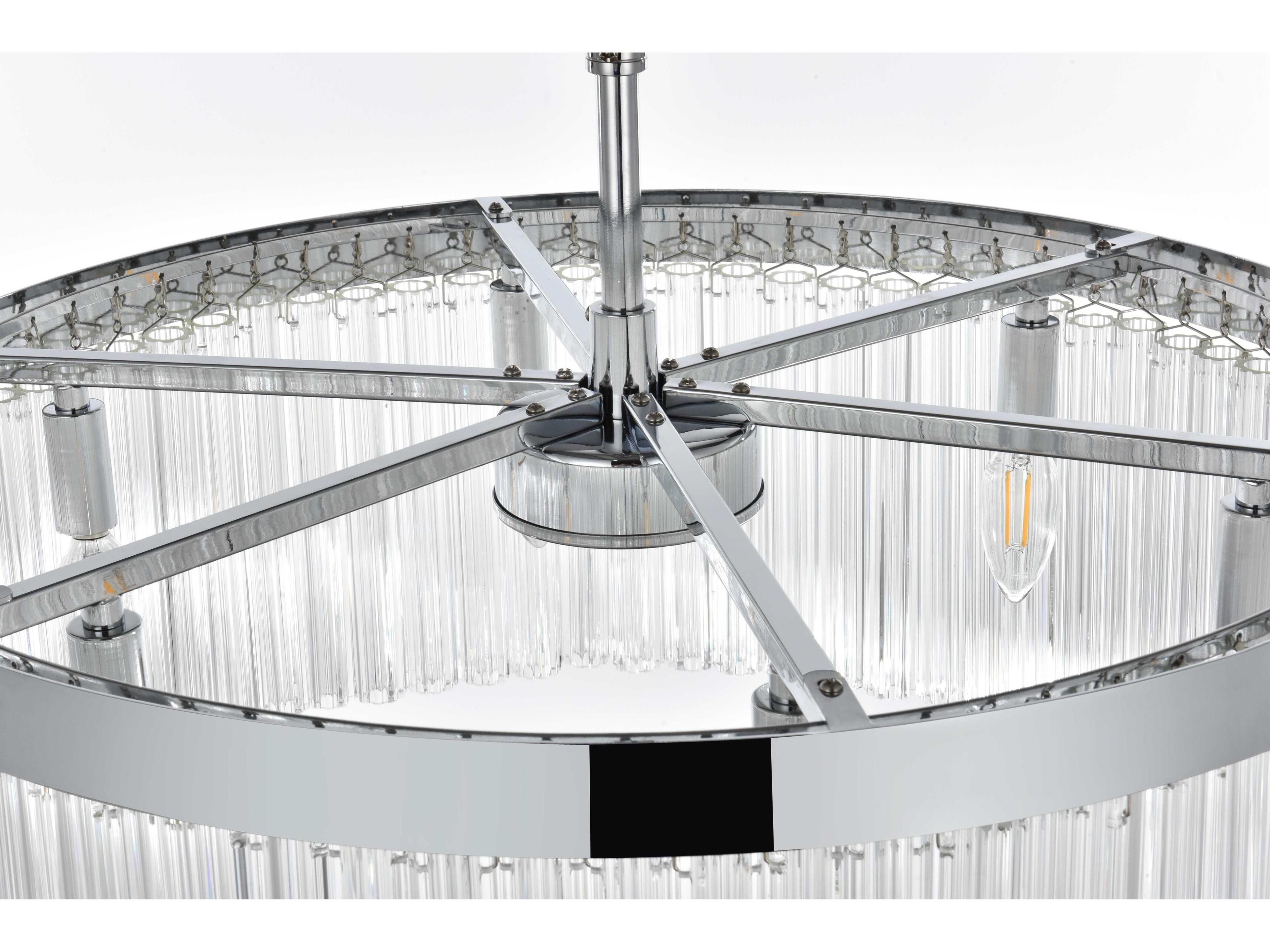 Elegant Lighting Harlow 6-Light Chrome Drum Chandelier