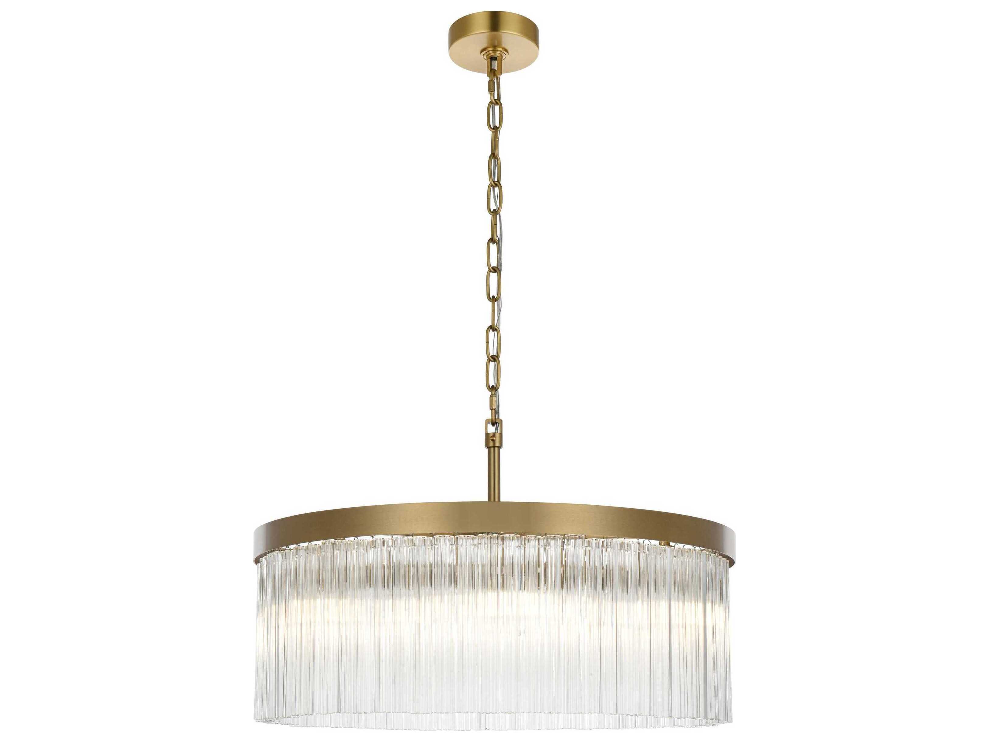 Elegant Lighting Harlow 6-Light Satin Gold Drum Chandelier