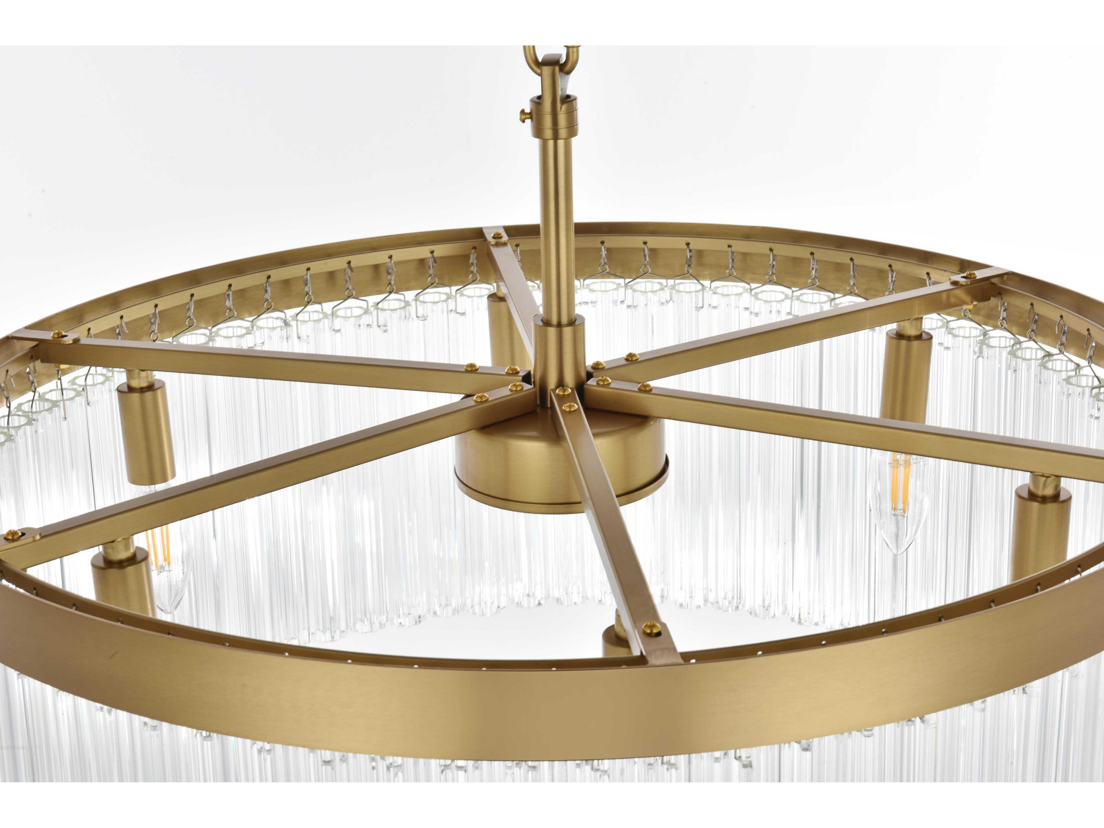 Elegant Lighting Harlow 6-Light Satin Gold Drum Chandelier