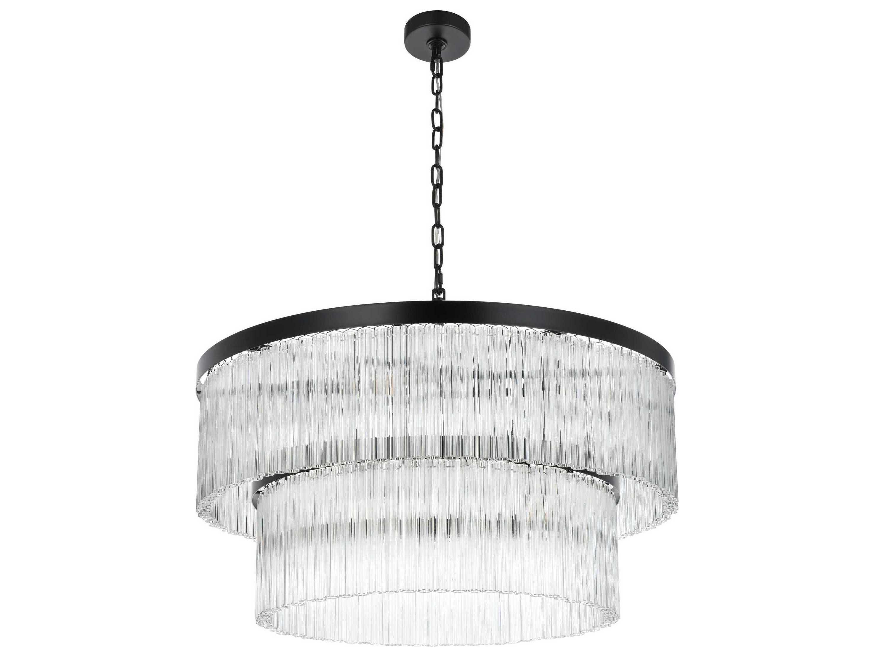 Elegant Lighting Harlow 14-Light Black Tiered Chandelier