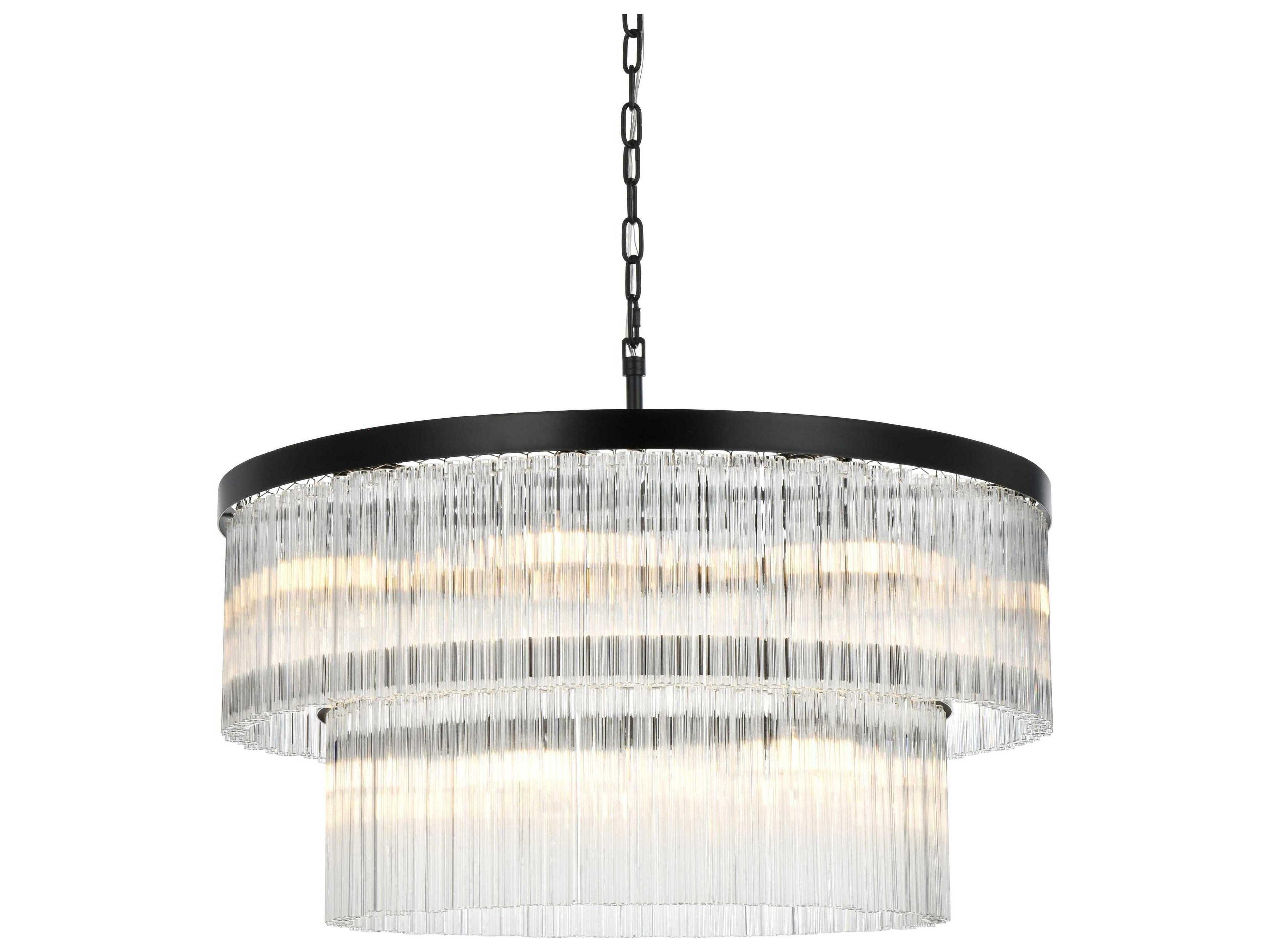 Elegant Lighting Harlow 14-Light Black Tiered Chandelier
