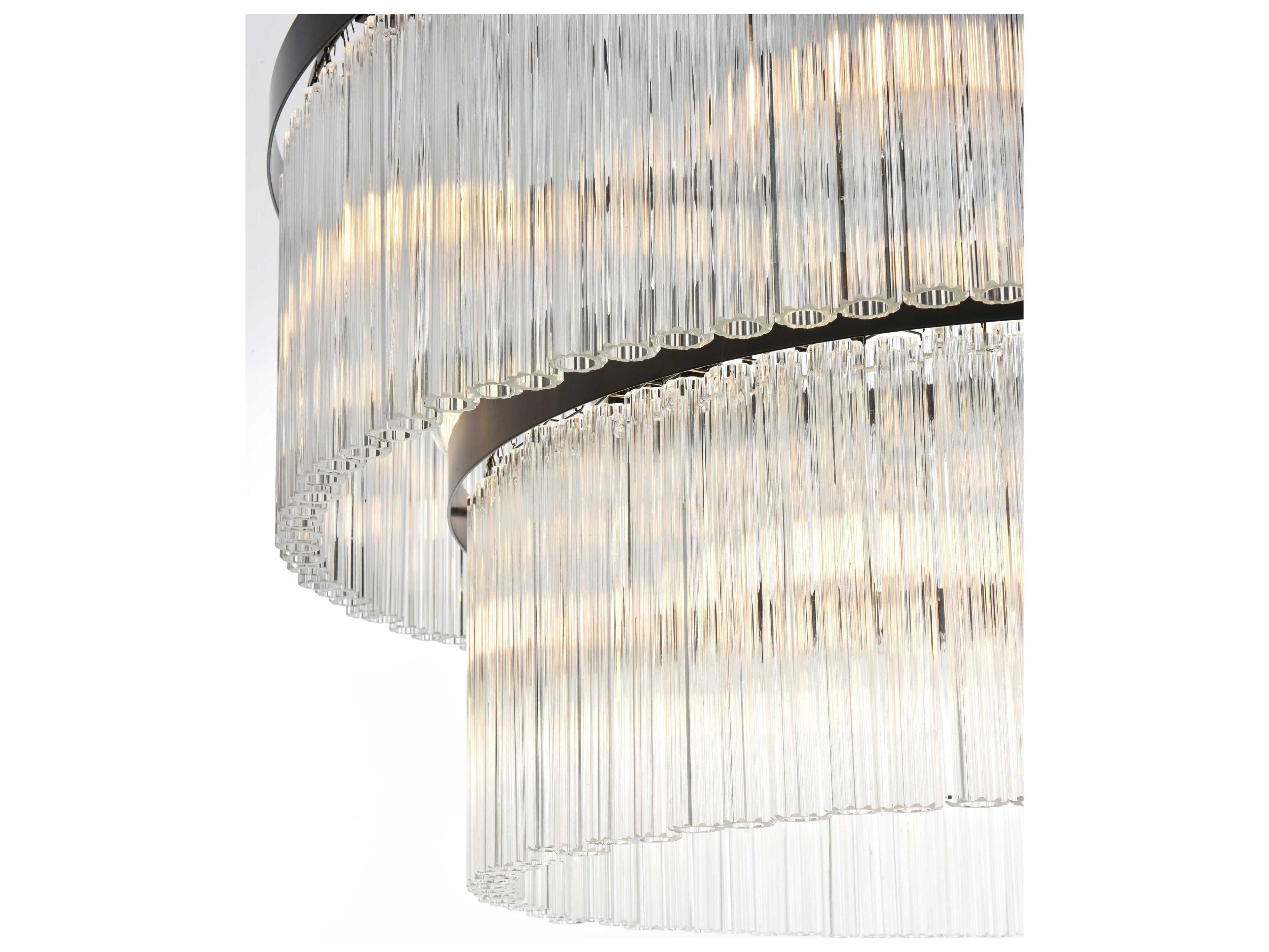 Elegant Lighting Harlow 14-Light Black Tiered Chandelier