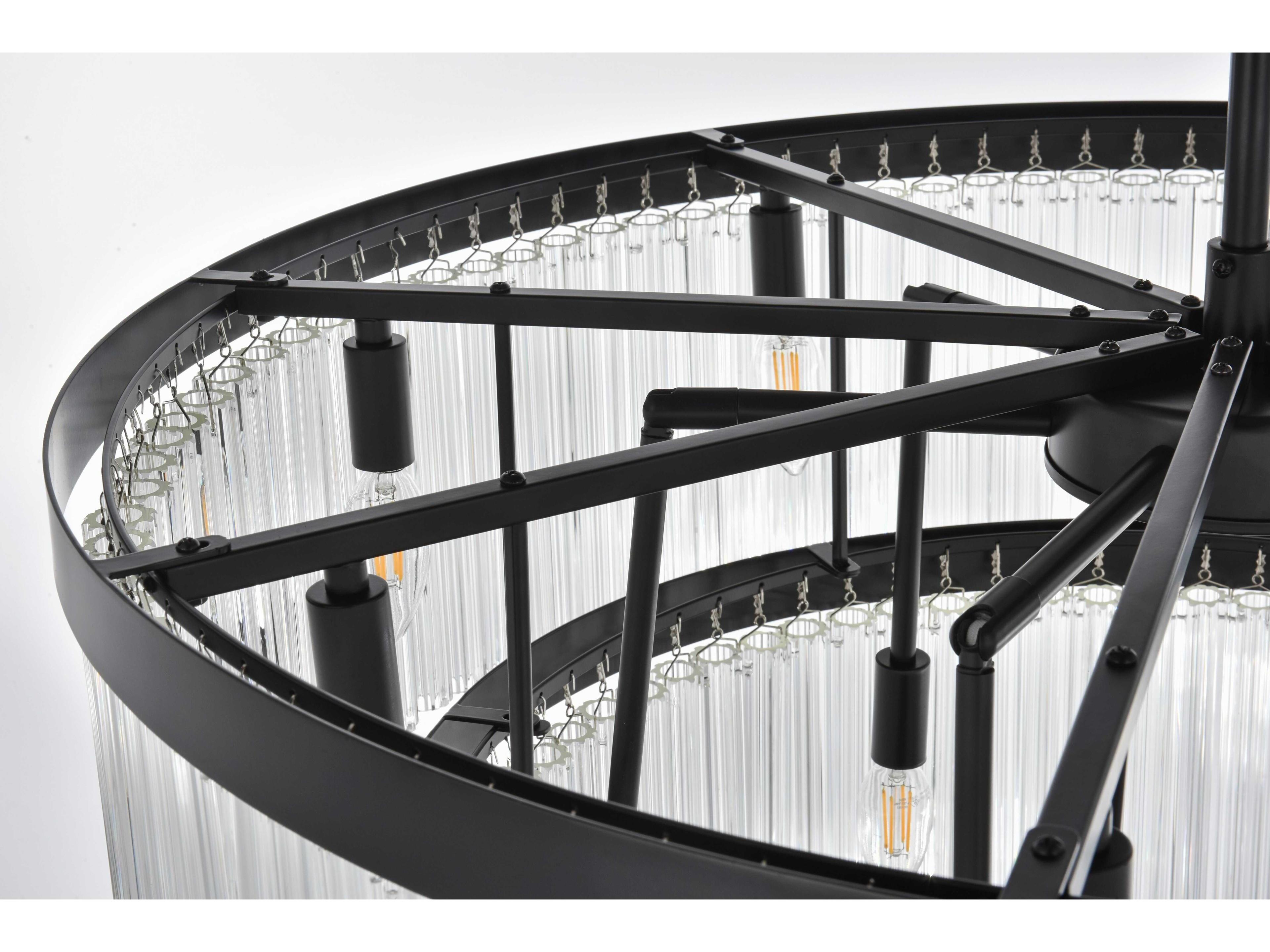 Elegant Lighting Harlow 14-Light Black Tiered Chandelier