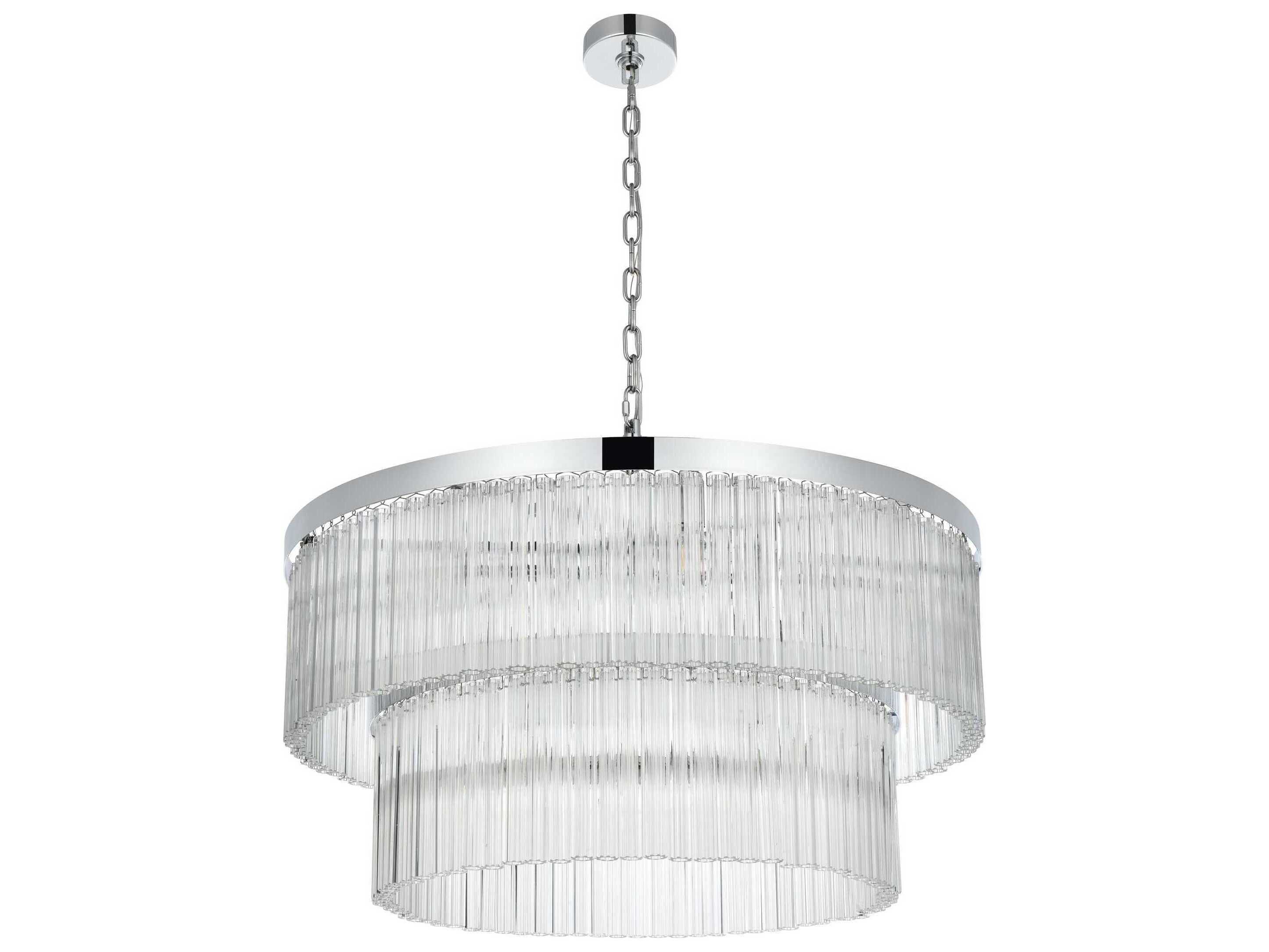 Elegant Lighting Harlow 14-Light Chrome Tiered Chandelier