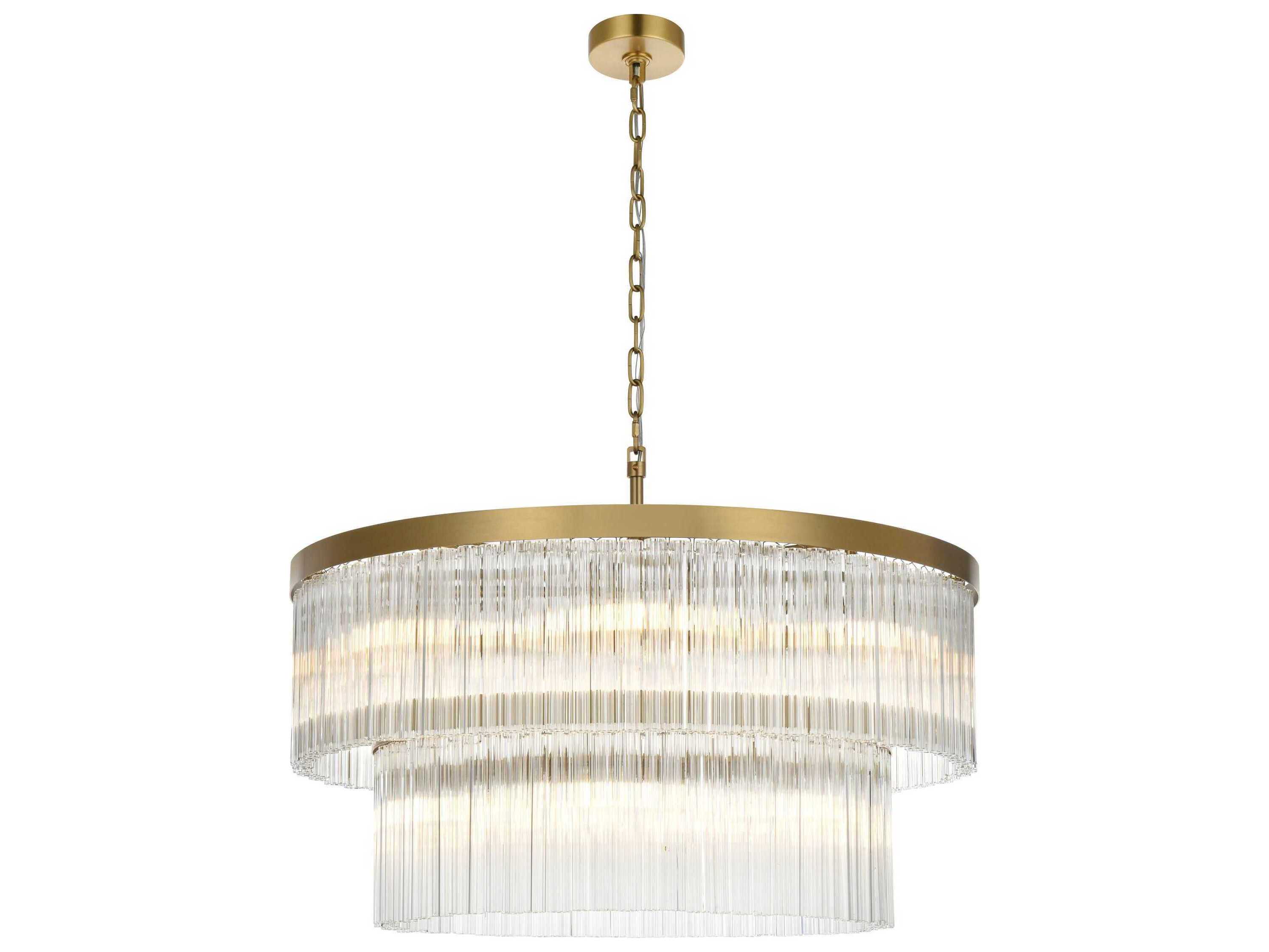 Elegant Lighting Harlow 14-Light Satin Gold Chandelier