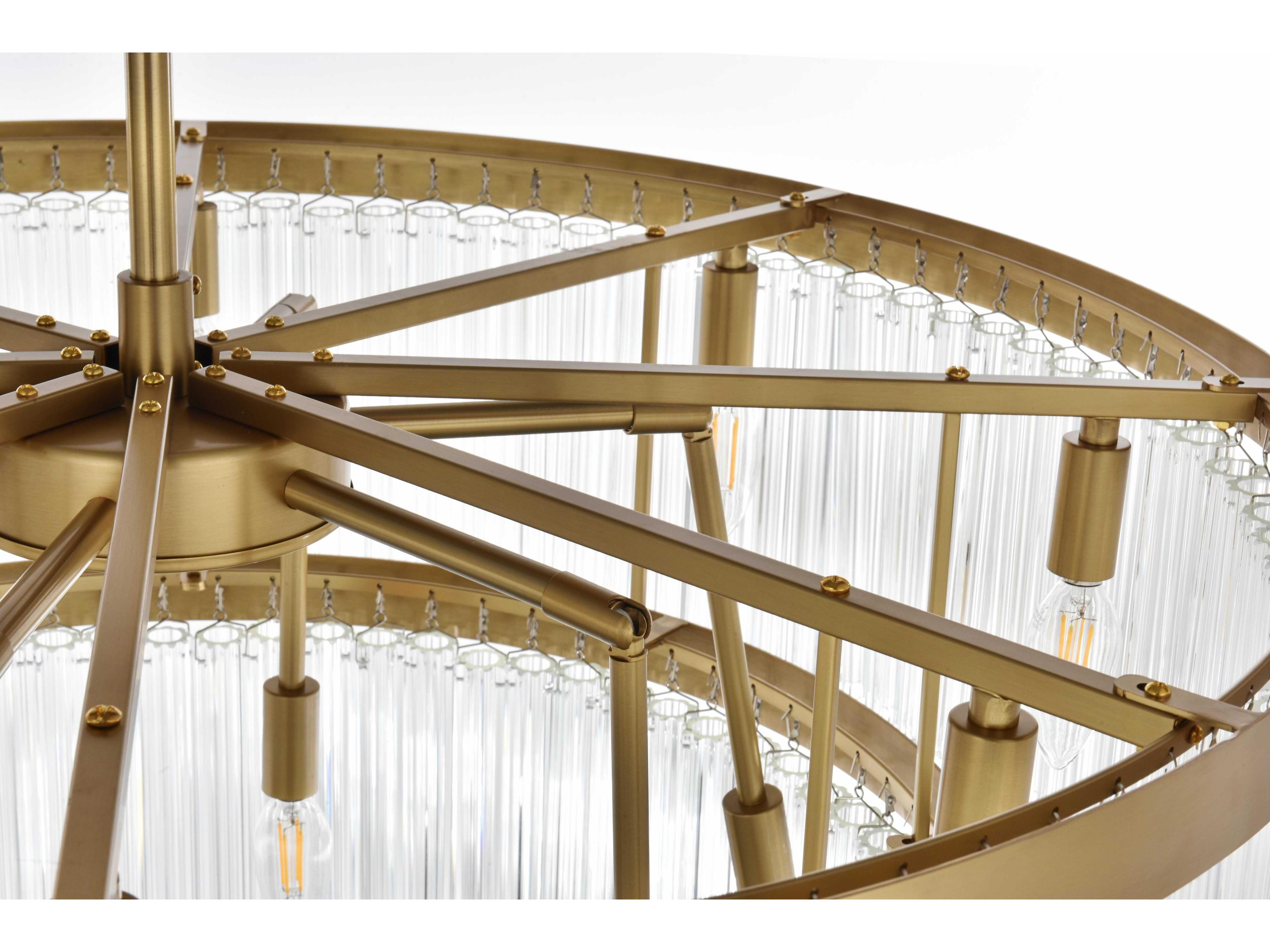 Elegant Lighting Harlow 14-Light Satin Gold Chandelier