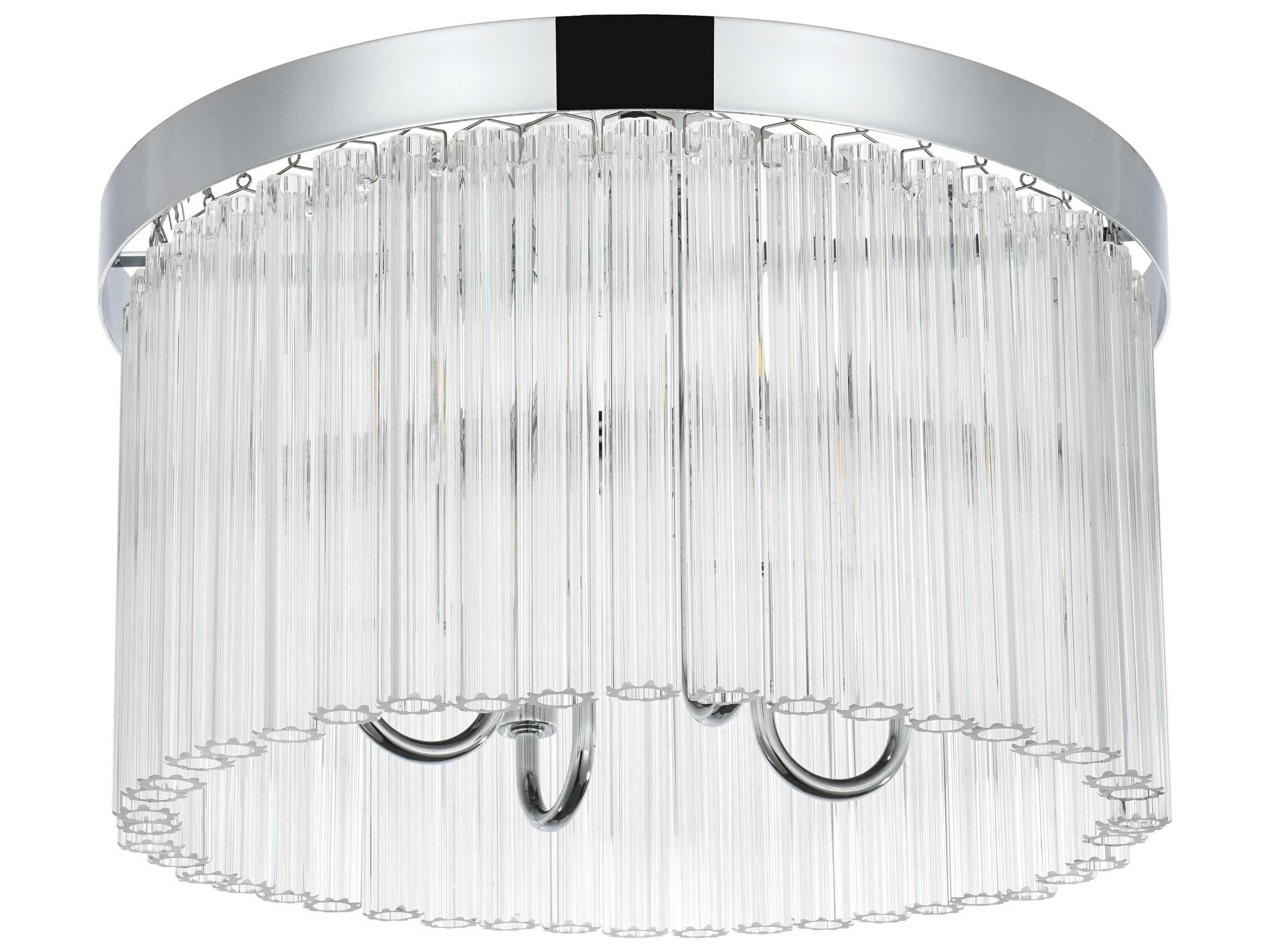 Elegant Lighting Harlow 4-Light Chrome Drum Flush Mount