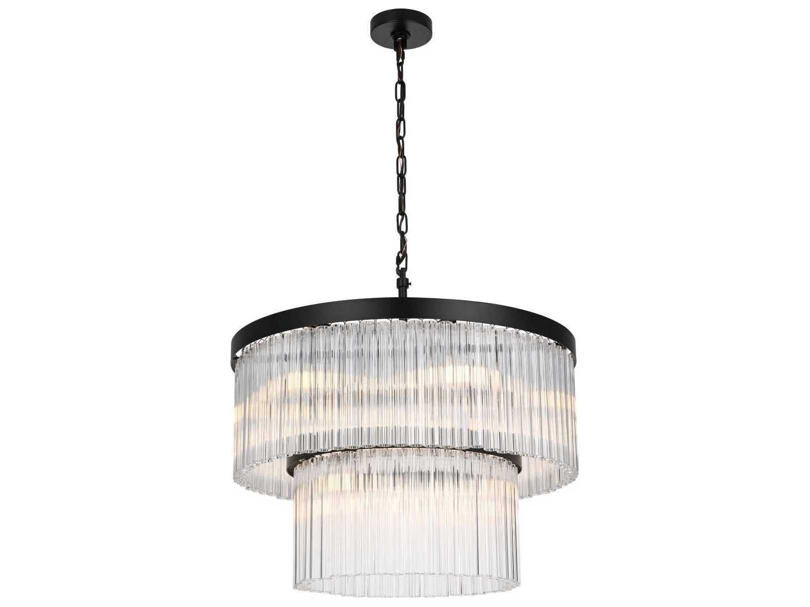 Elegant Lighting Harlow 9-Light Black Tiered Chandelier