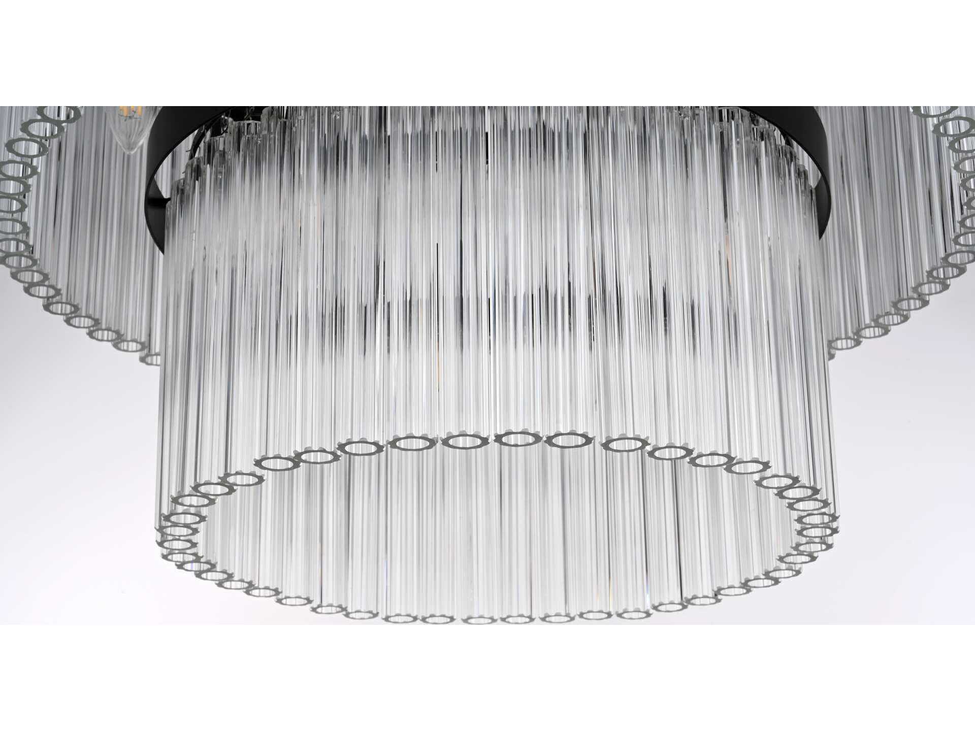 Elegant Lighting Harlow 9-Light Black Tiered Chandelier