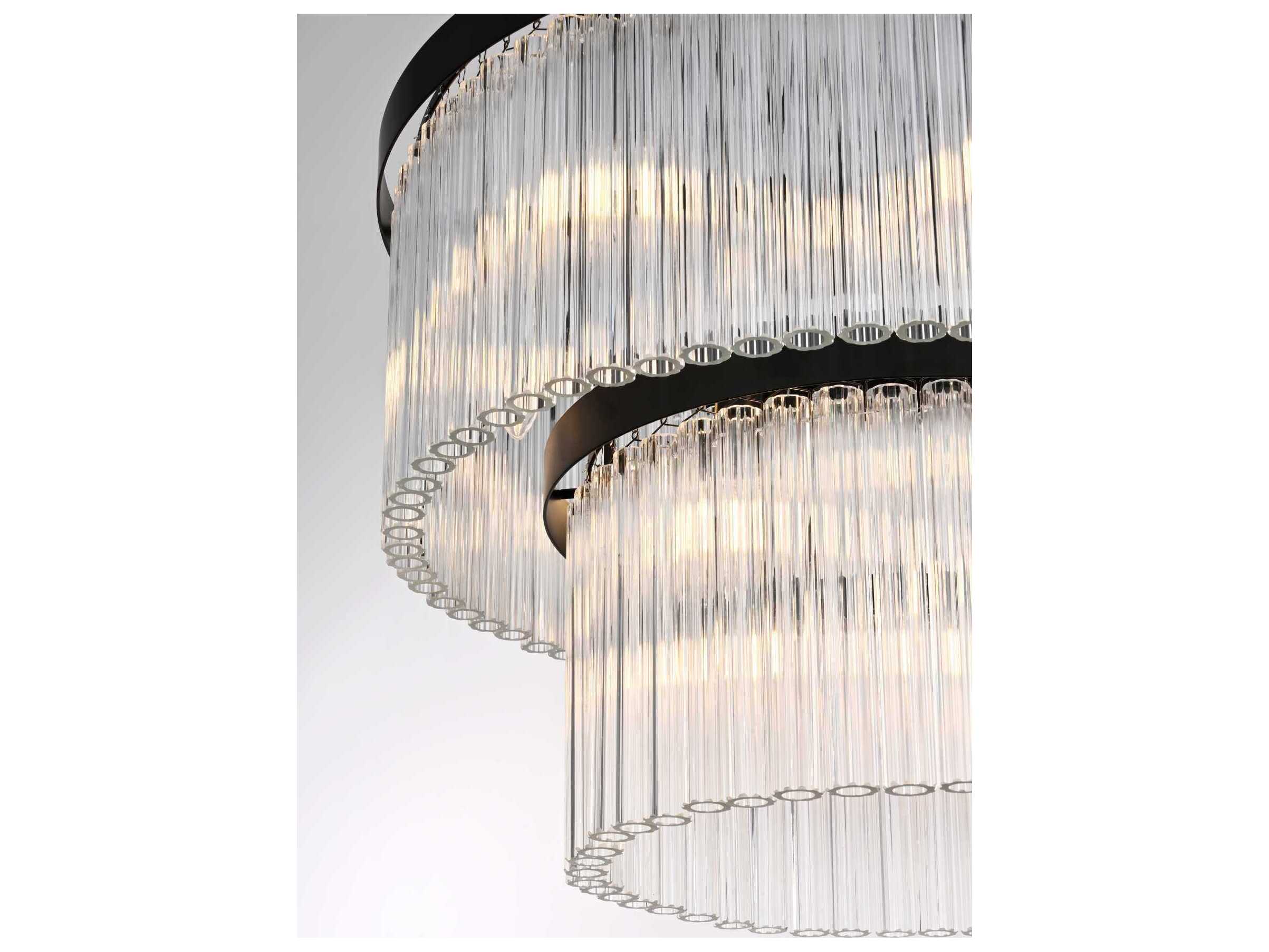 Elegant Lighting Harlow 9-Light Black Tiered Chandelier