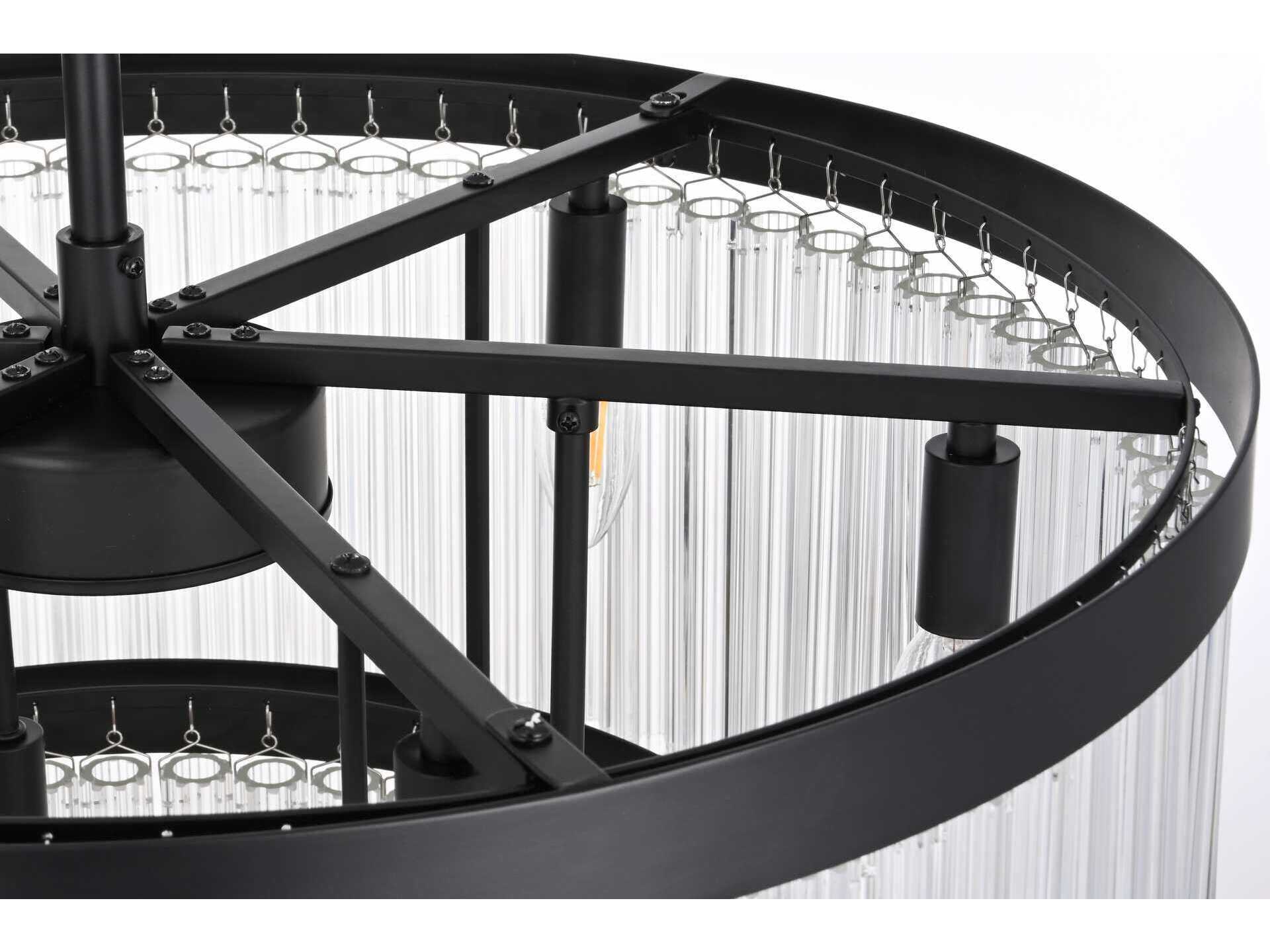 Elegant Lighting Harlow 9-Light Black Tiered Chandelier