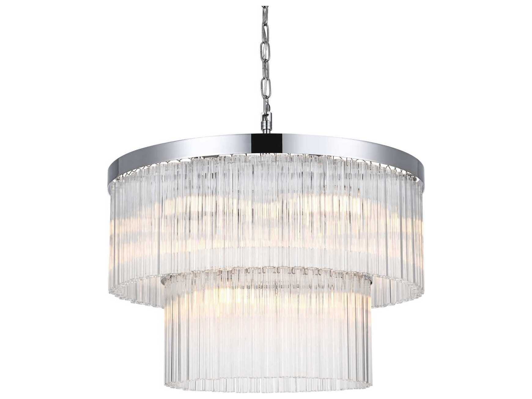 Elegant Lighting Harlow 9-Light Chrome Tiered Chandelier