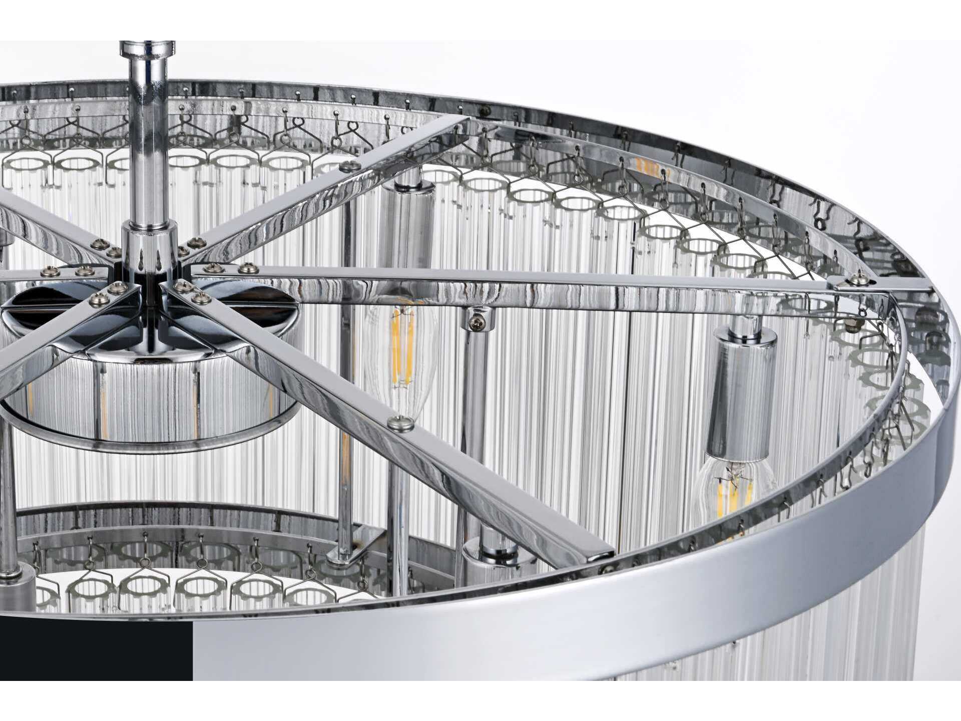 Elegant Lighting Harlow 9-Light Chrome Tiered Chandelier