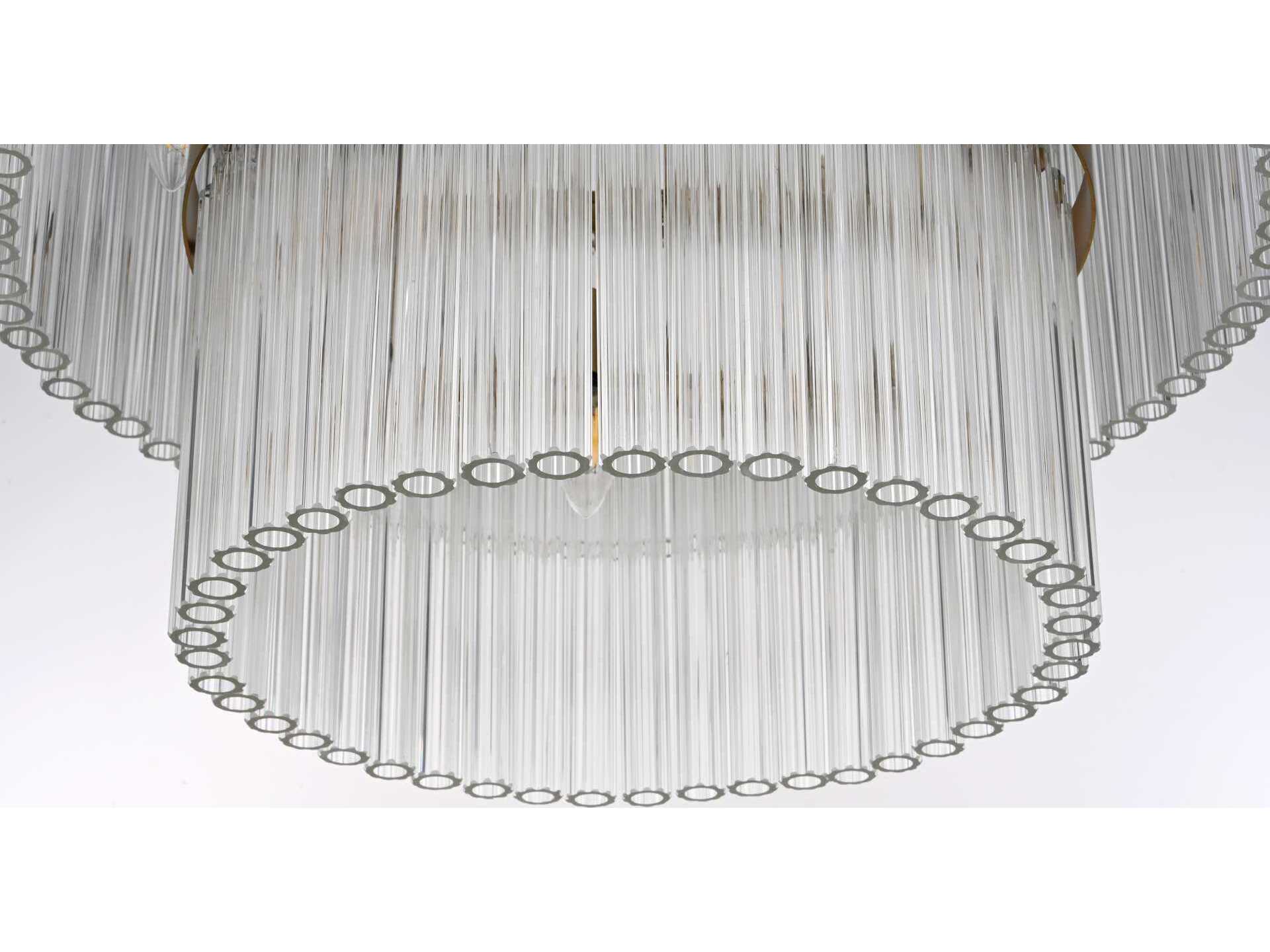 Elegant Lighting Harlow 9-Light Satin Gold Tiered Chandelier