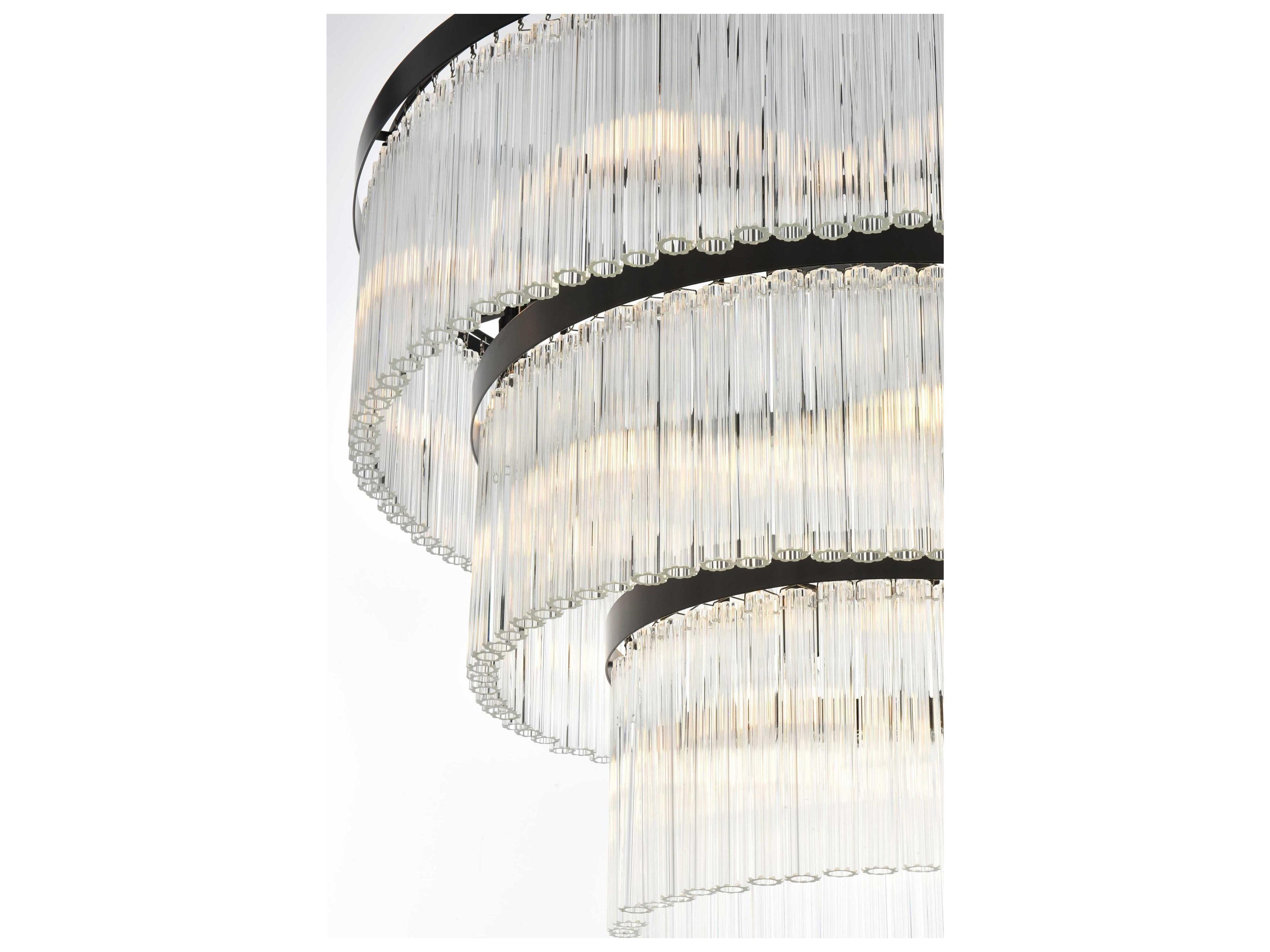 Elegant Lighting Harlow 18-Light Black Tiered Chandelier
