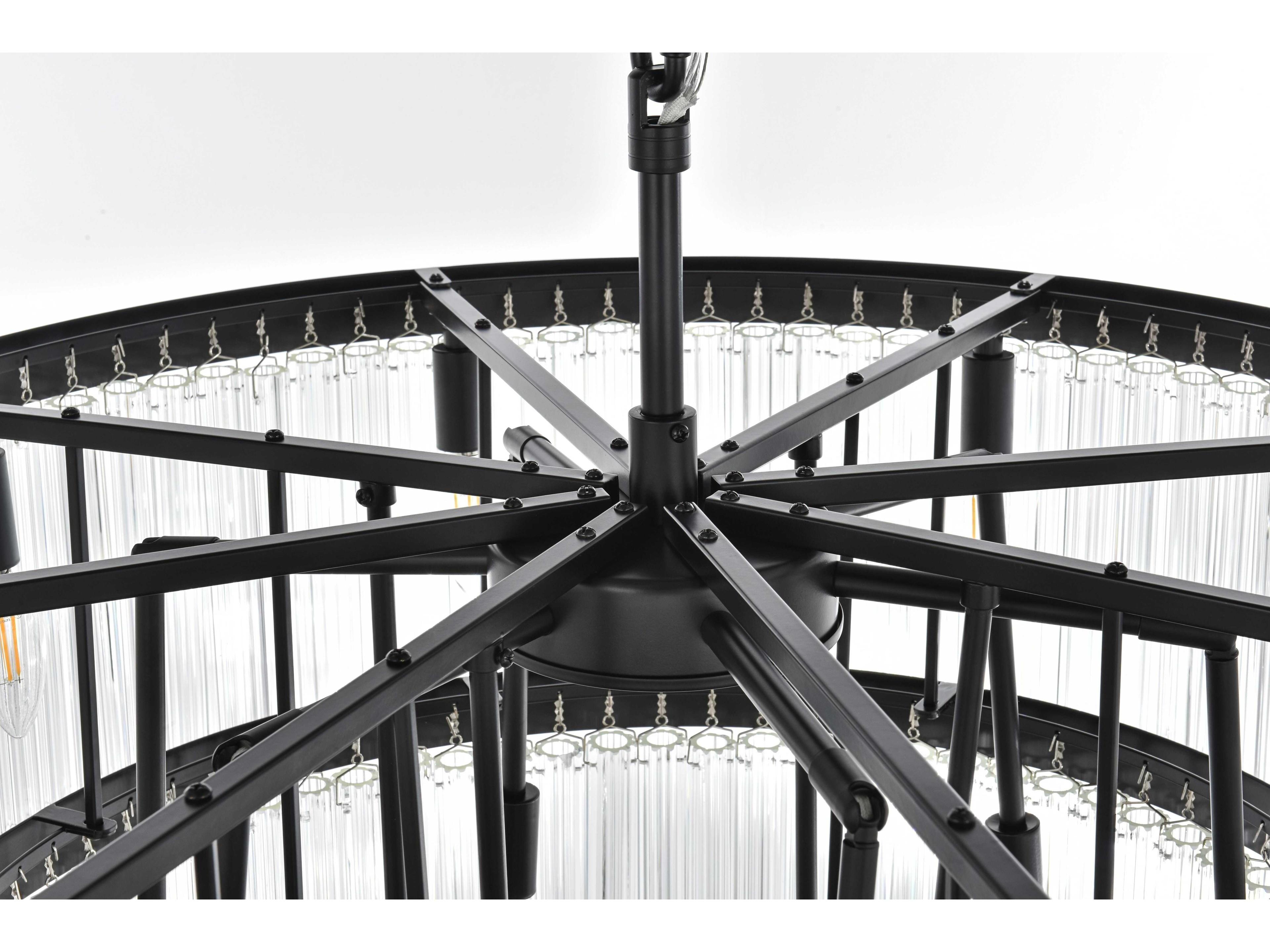 Elegant Lighting Harlow 18-Light Black Tiered Chandelier