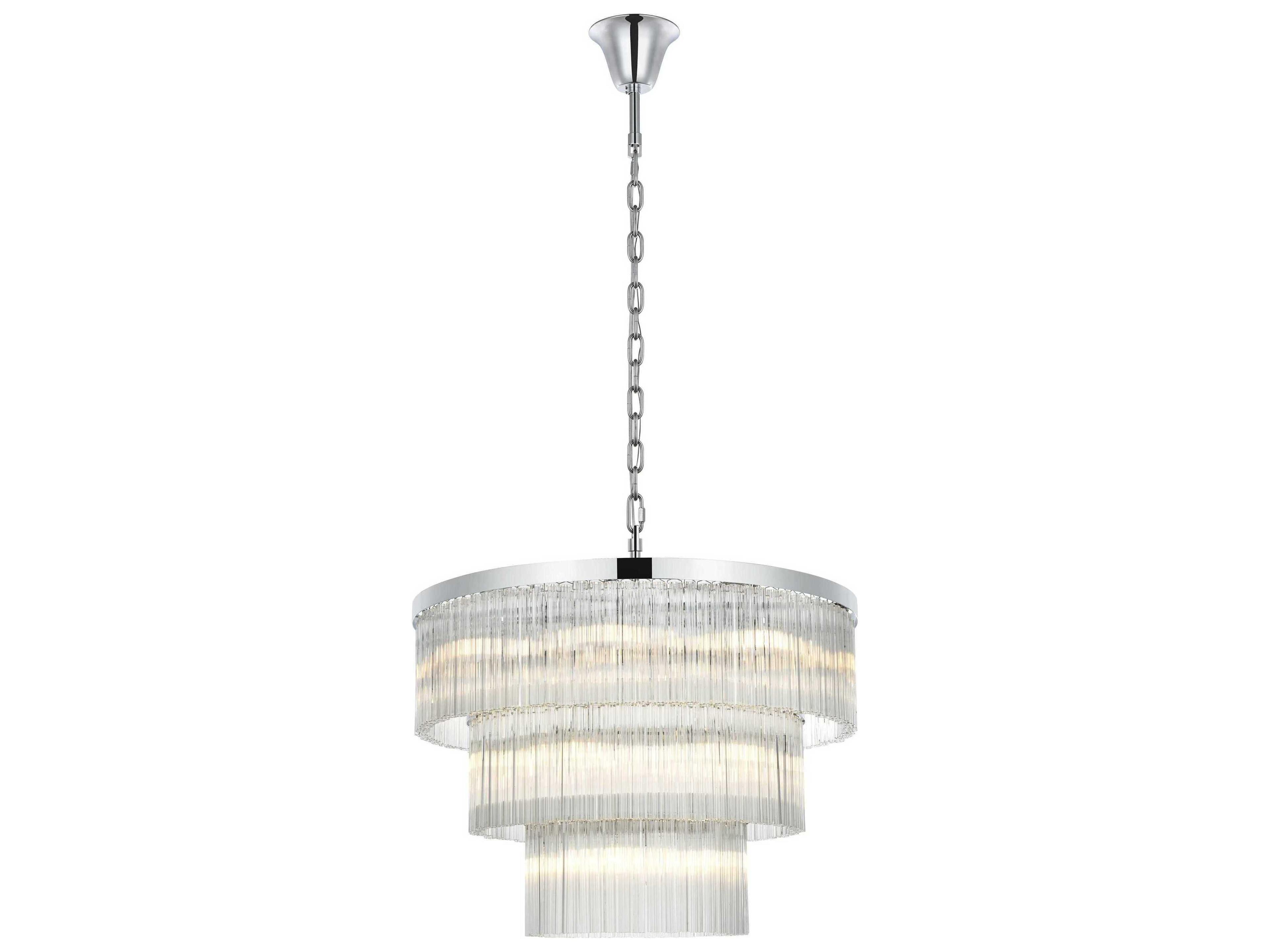 Elegant Lighting Harlow 18-Light Chrome Tiered Chandelier