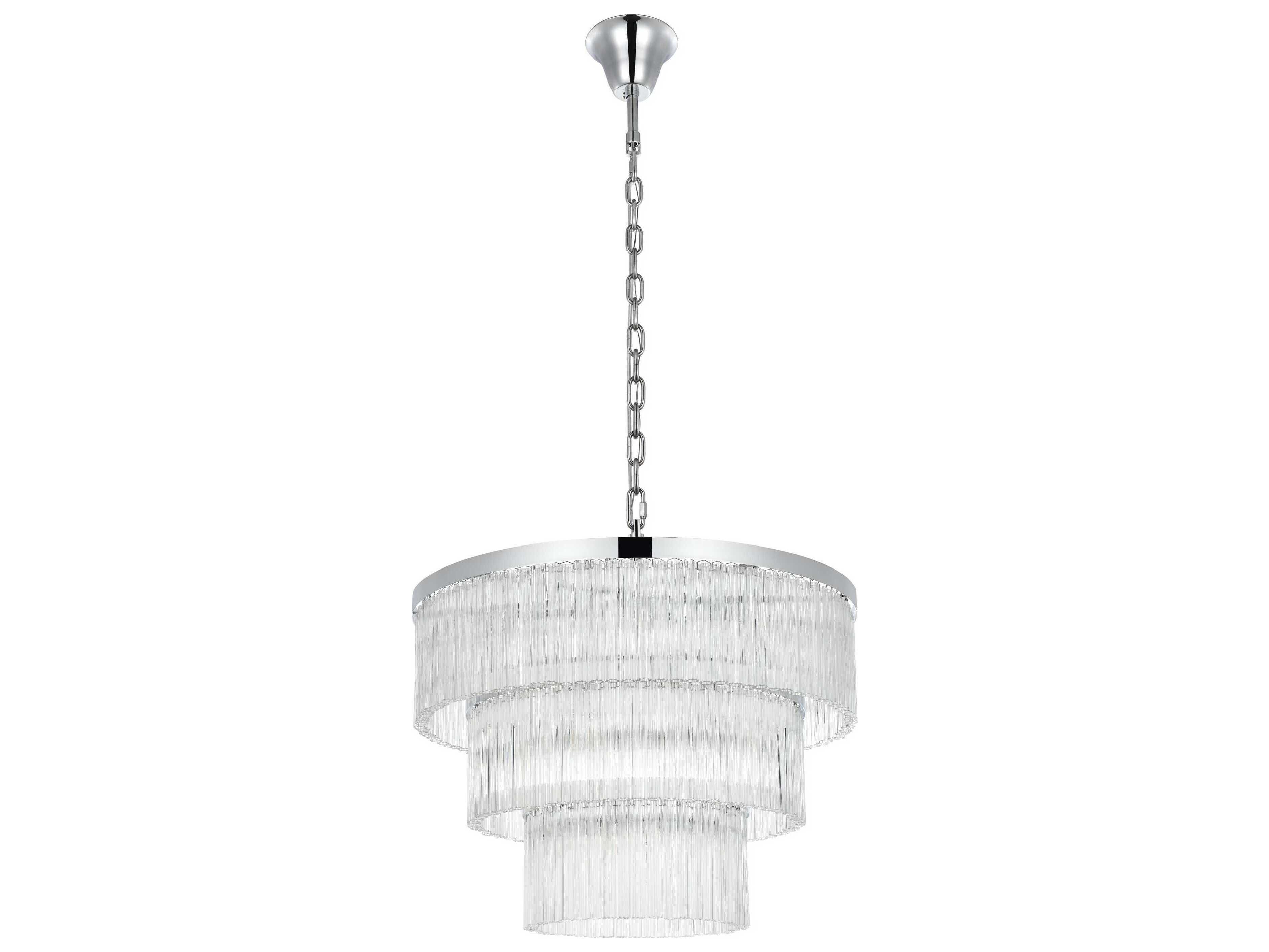 Elegant Lighting Harlow 18-Light Chrome Tiered Chandelier