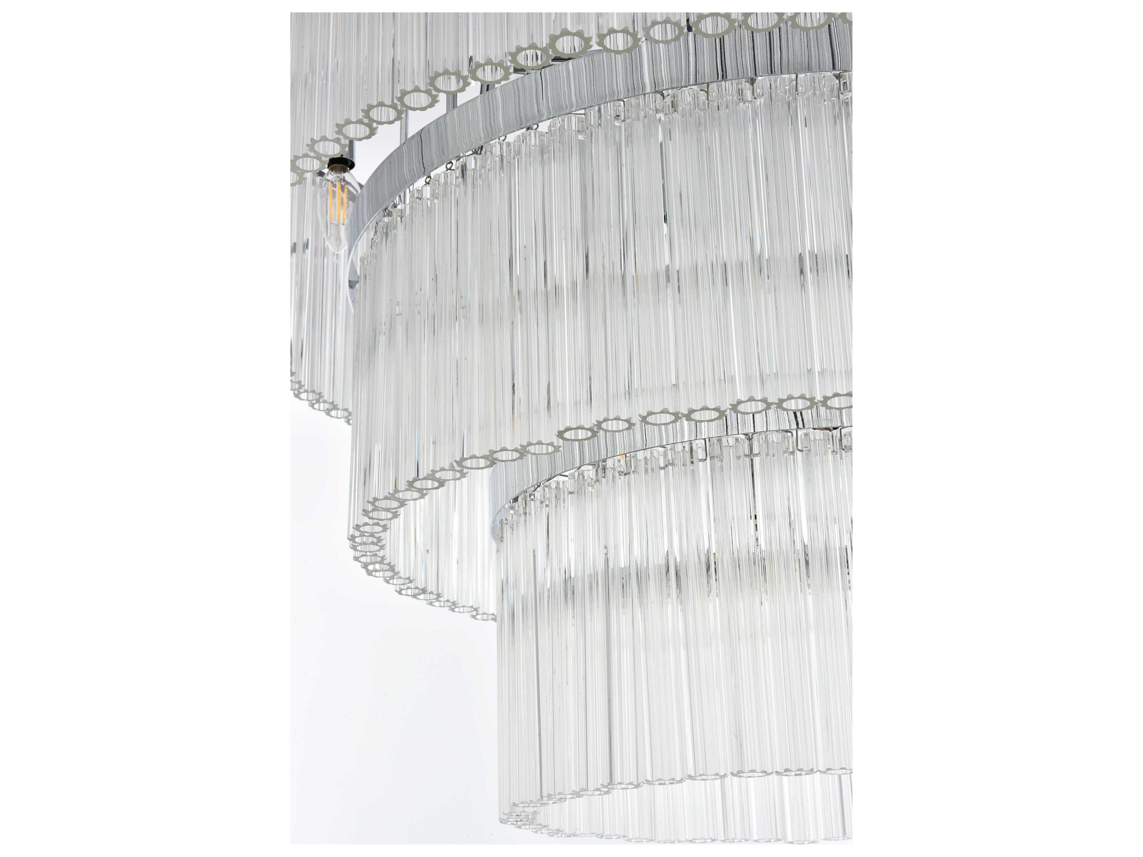 Elegant Lighting Harlow 18-Light Chrome Tiered Chandelier