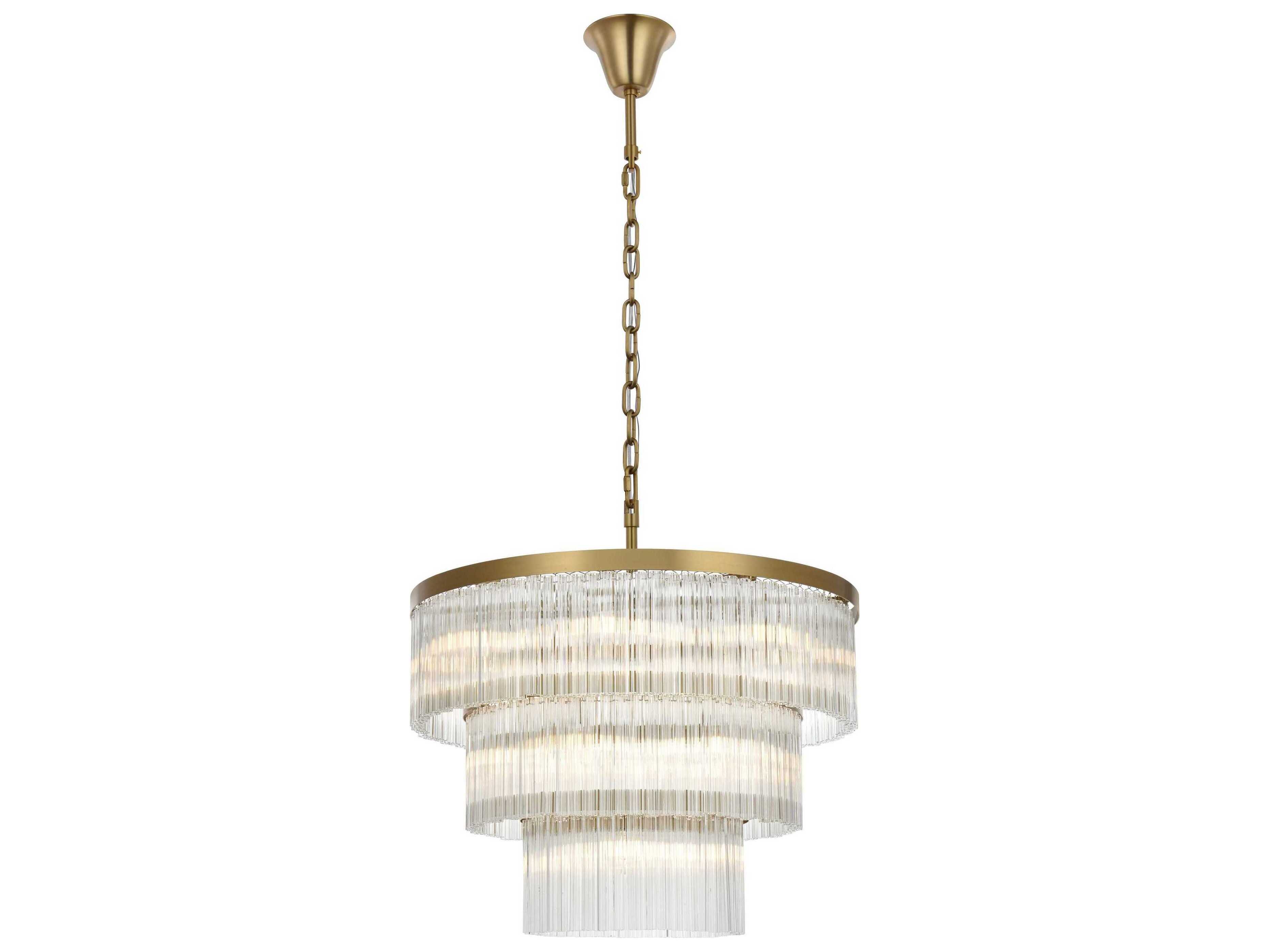 Elegant Lighting Harlow 18-Light Satin Gold Chandelier