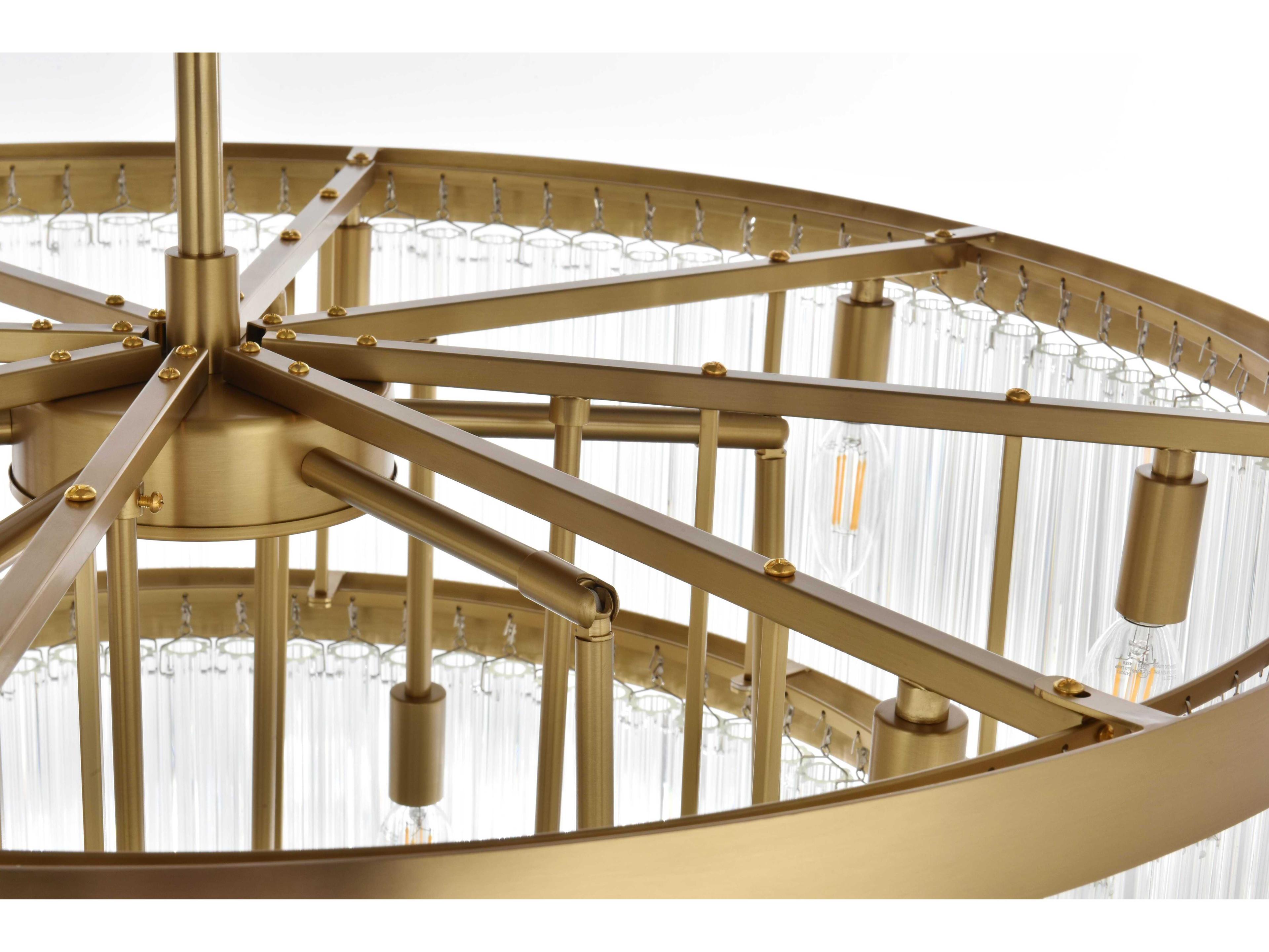 Elegant Lighting Harlow 18-Light Satin Gold Chandelier