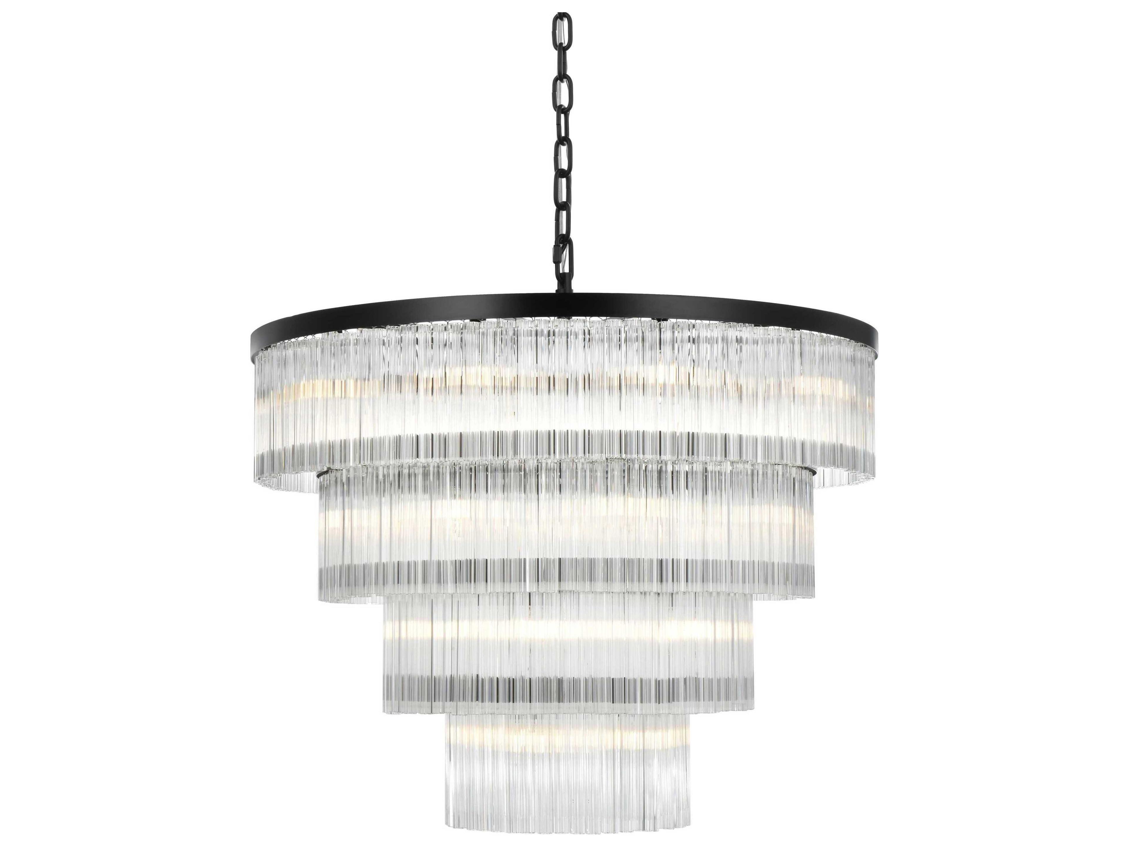 Elegant Lighting Harlow 28-Light Black Tiered Chandelier