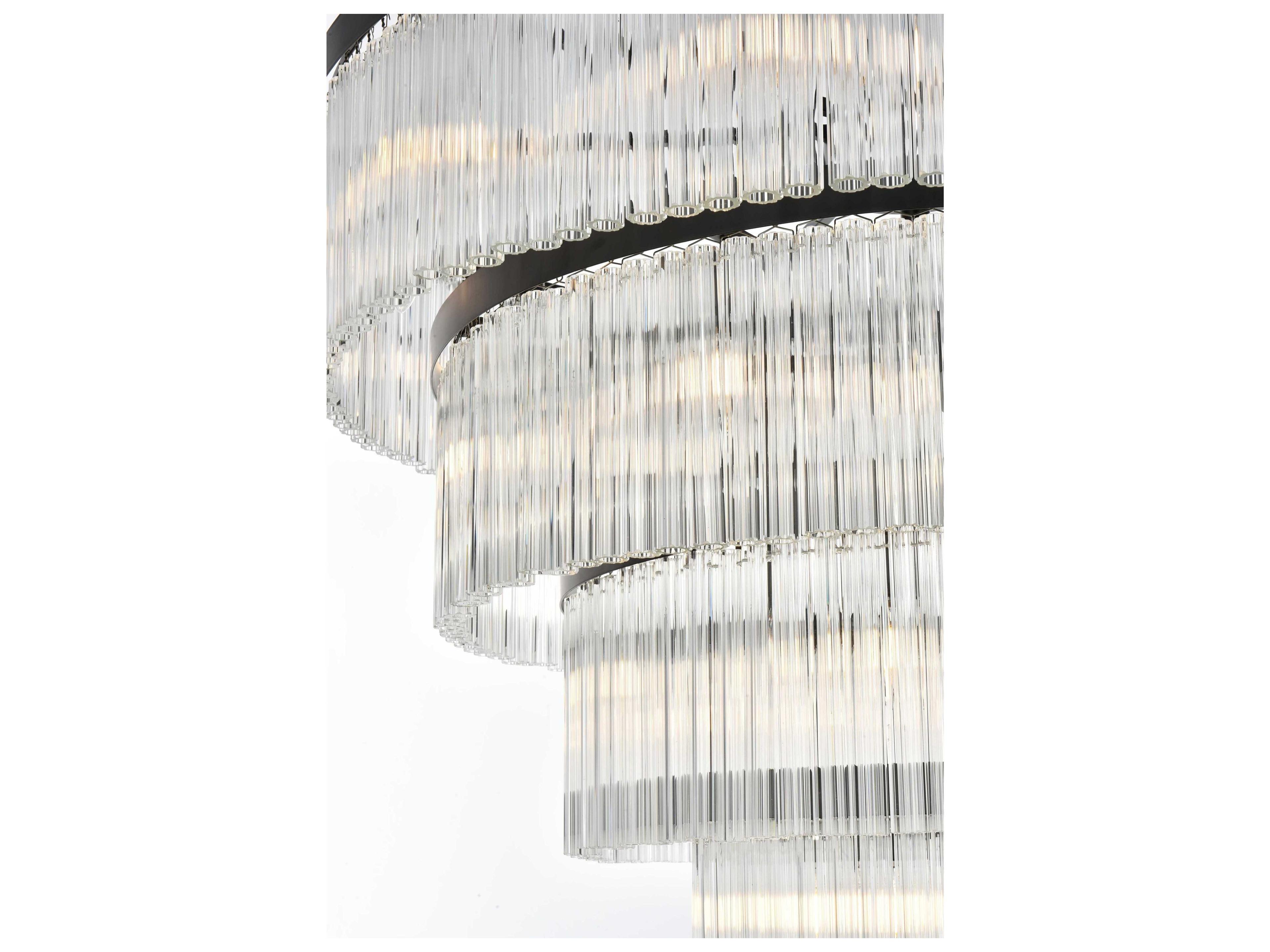 Elegant Lighting Harlow 28-Light Black Tiered Chandelier