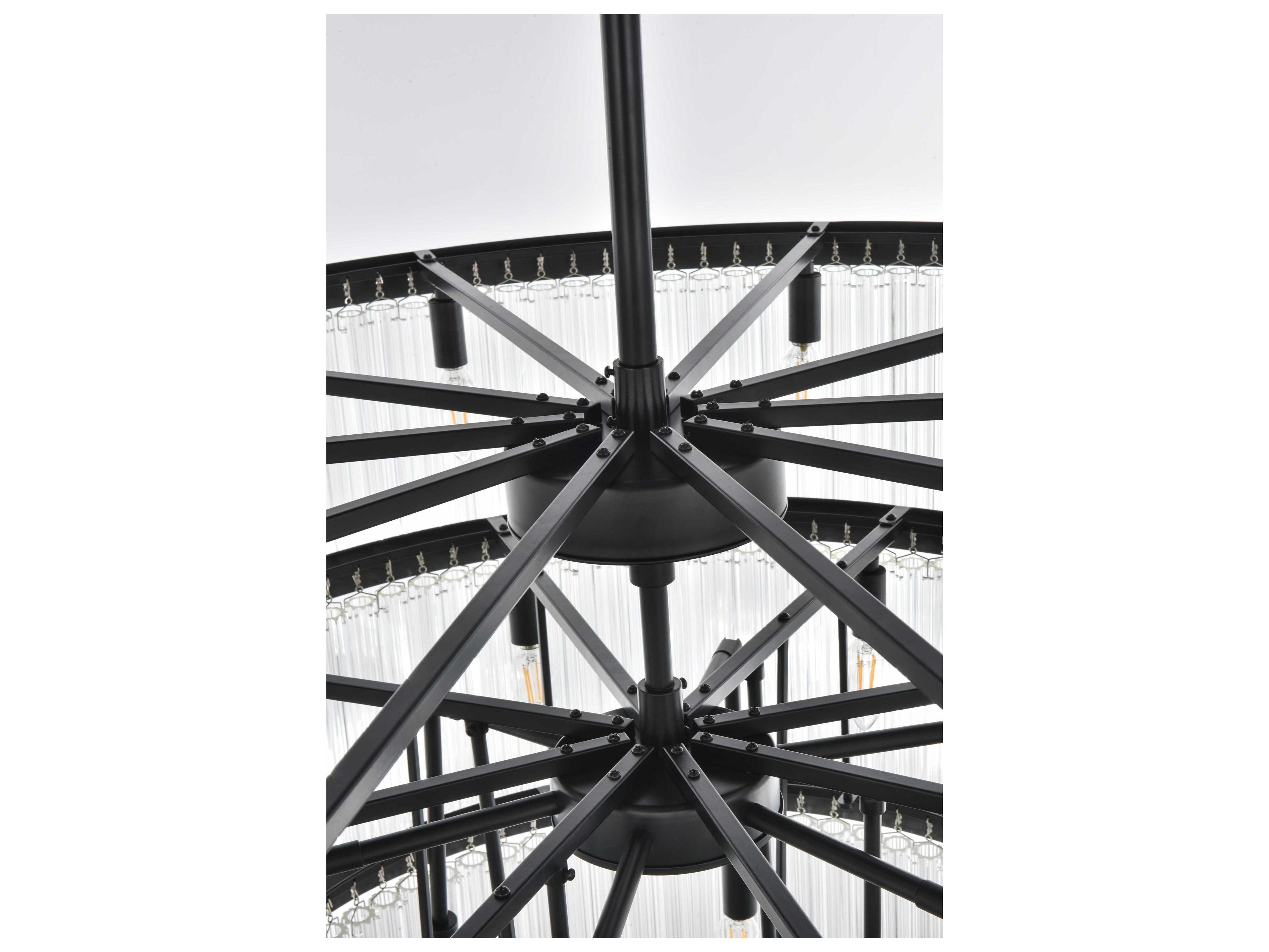 Elegant Lighting Harlow 28-Light Black Tiered Chandelier