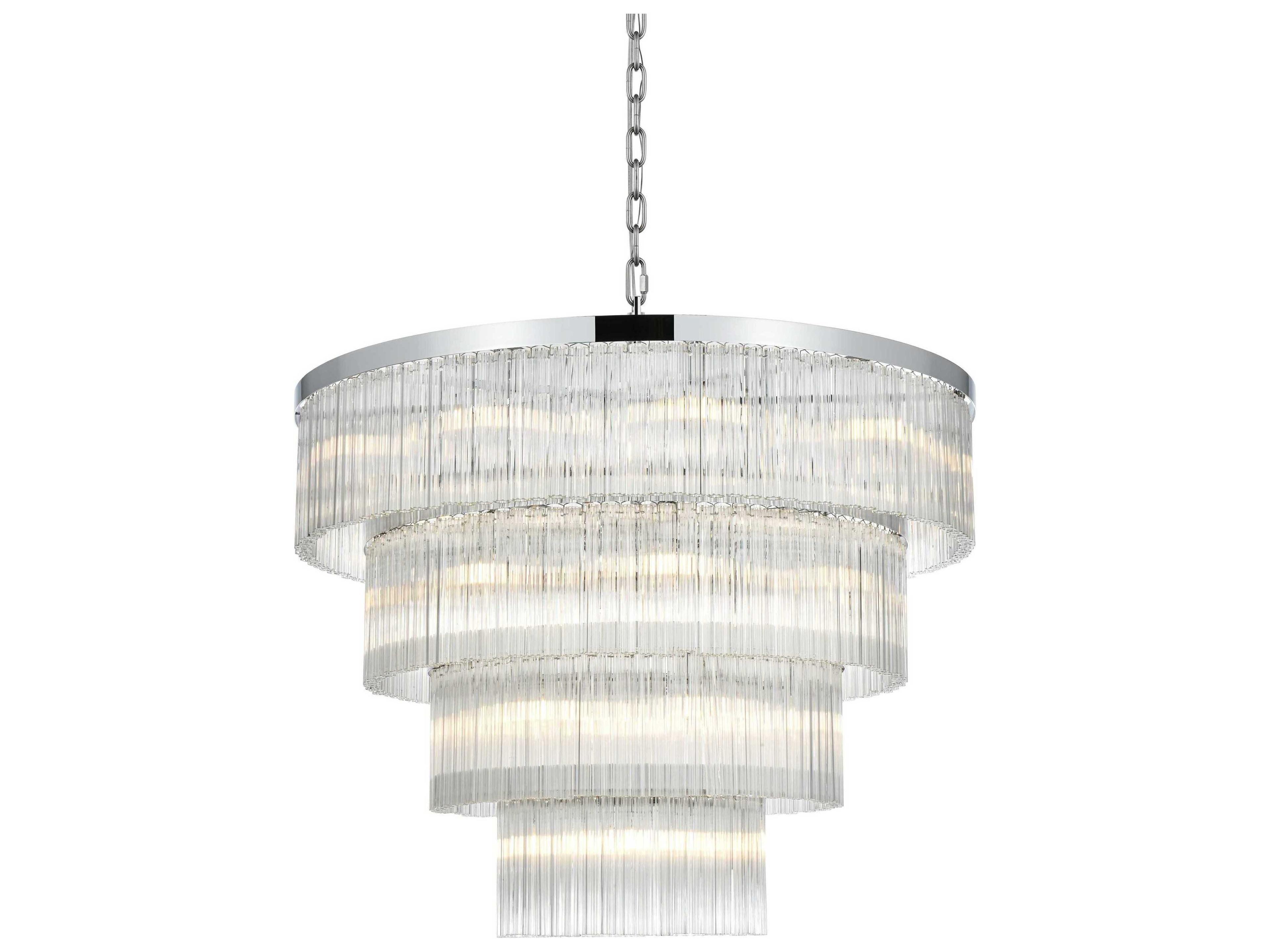 Elegant Lighting Harlow 28-Light Chrome Tiered Chandelier