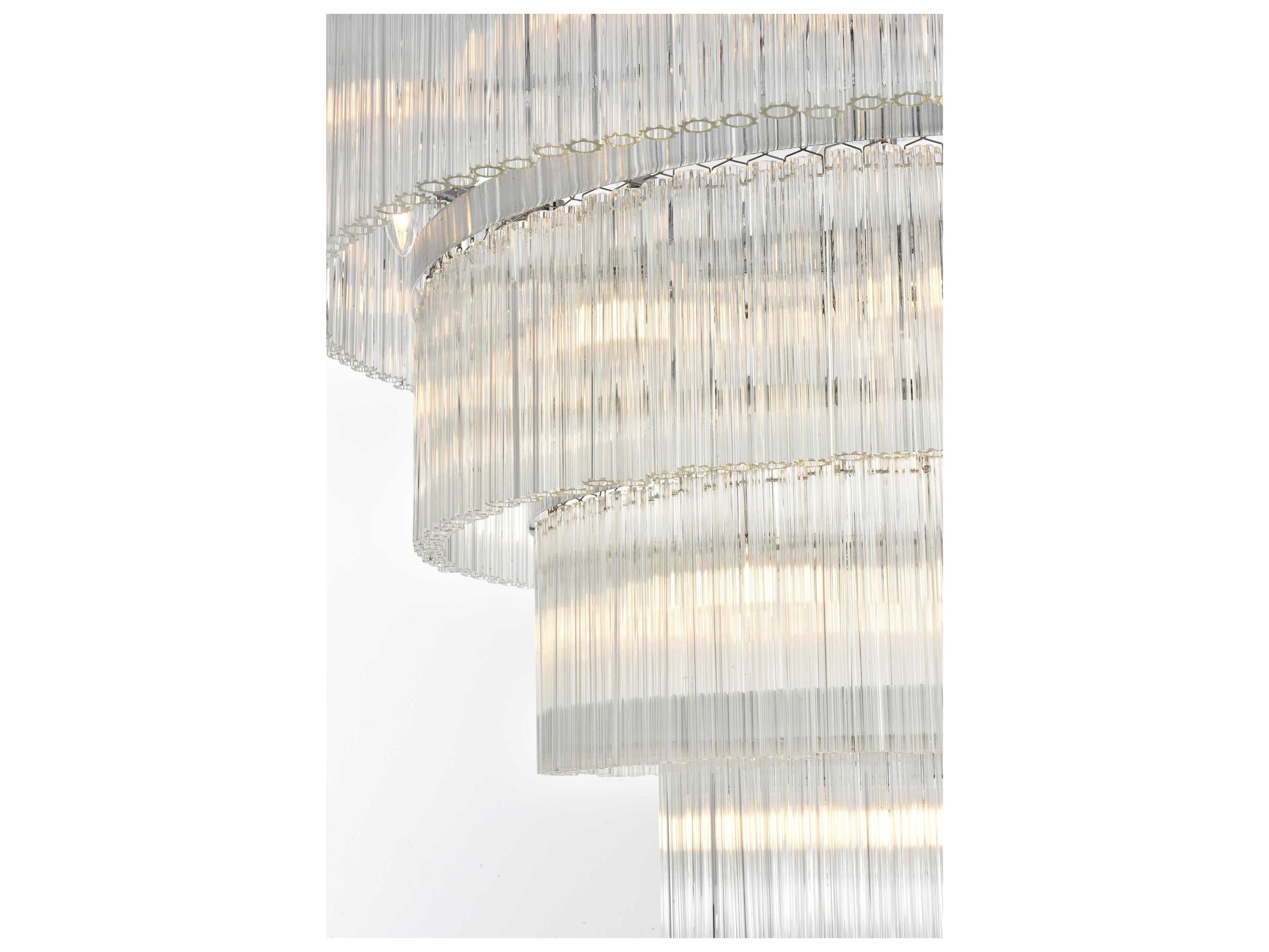 Elegant Lighting Harlow 28-Light Chrome Tiered Chandelier