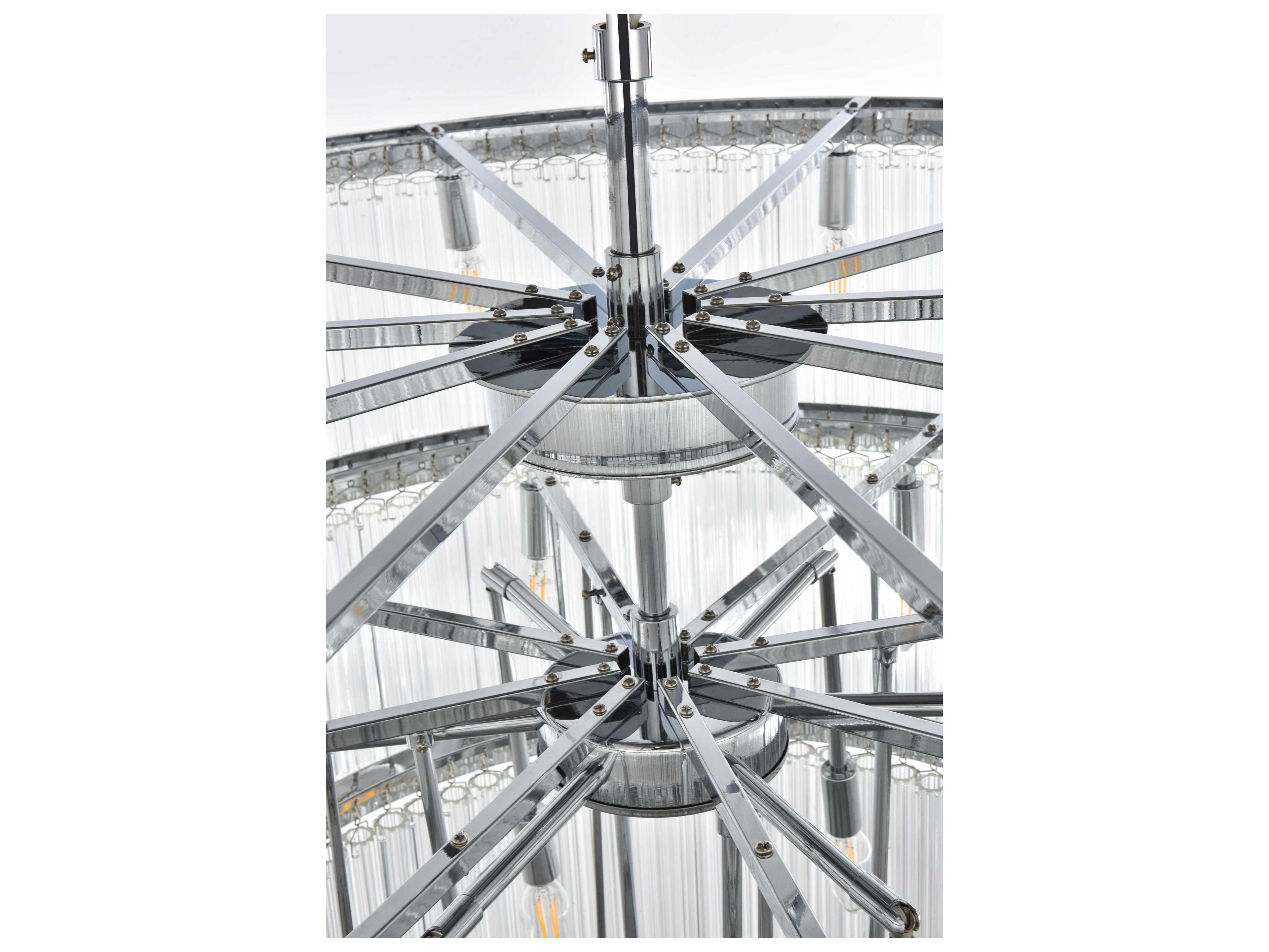 Elegant Lighting Harlow 28-Light Chrome Tiered Chandelier