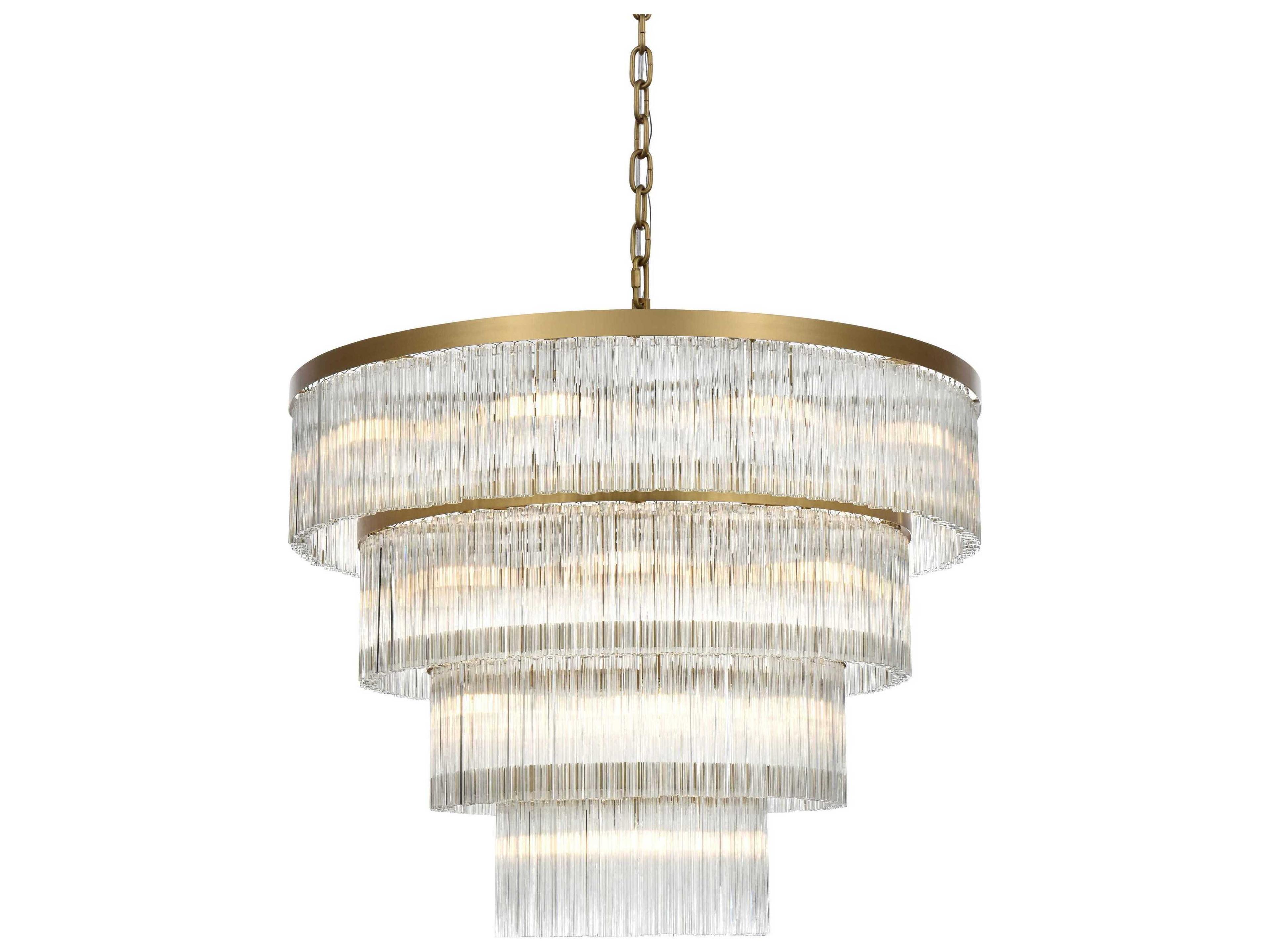 Elegant Lighting Harlow 28-Light Satin Gold Tiered Chandelier