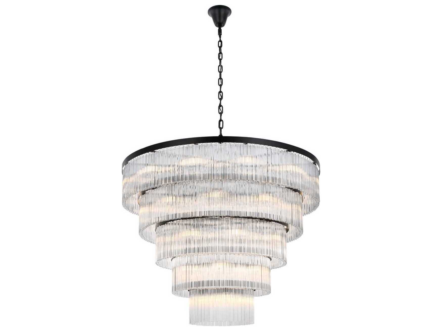 Elegant Lighting Harlow 40-Light Black Tiered Chandelier