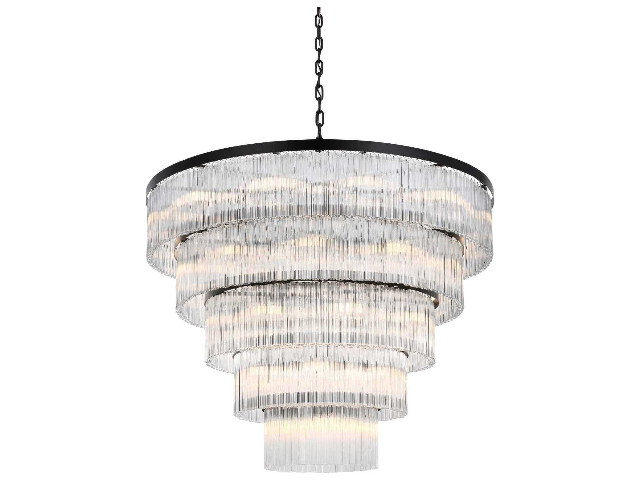 Elegant Lighting Harlow 40-Light Black Tiered Chandelier