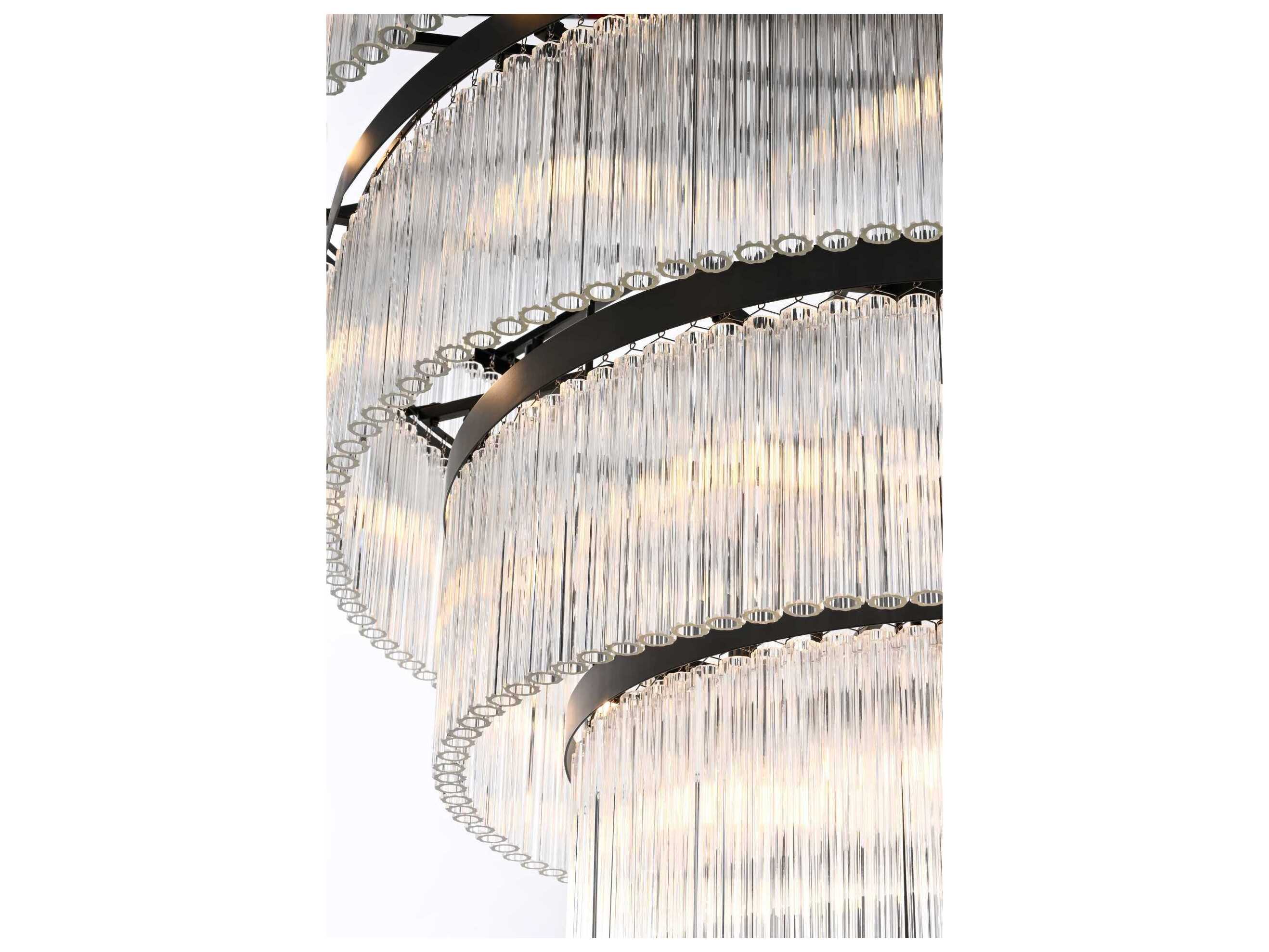 Elegant Lighting Harlow 40-Light Black Tiered Chandelier