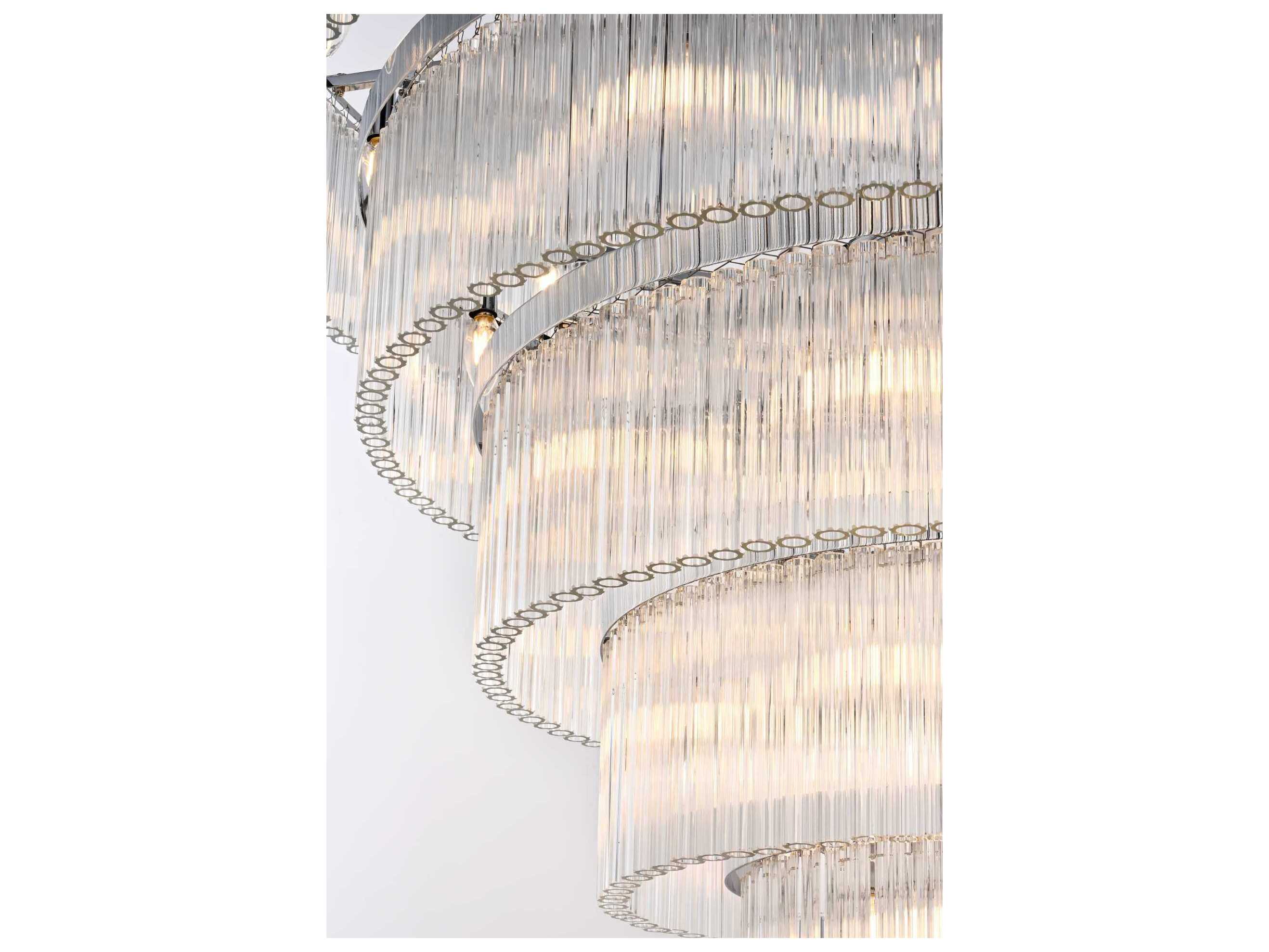 Elegant Lighting Harlow 40-Light Chrome Tiered Chandelier