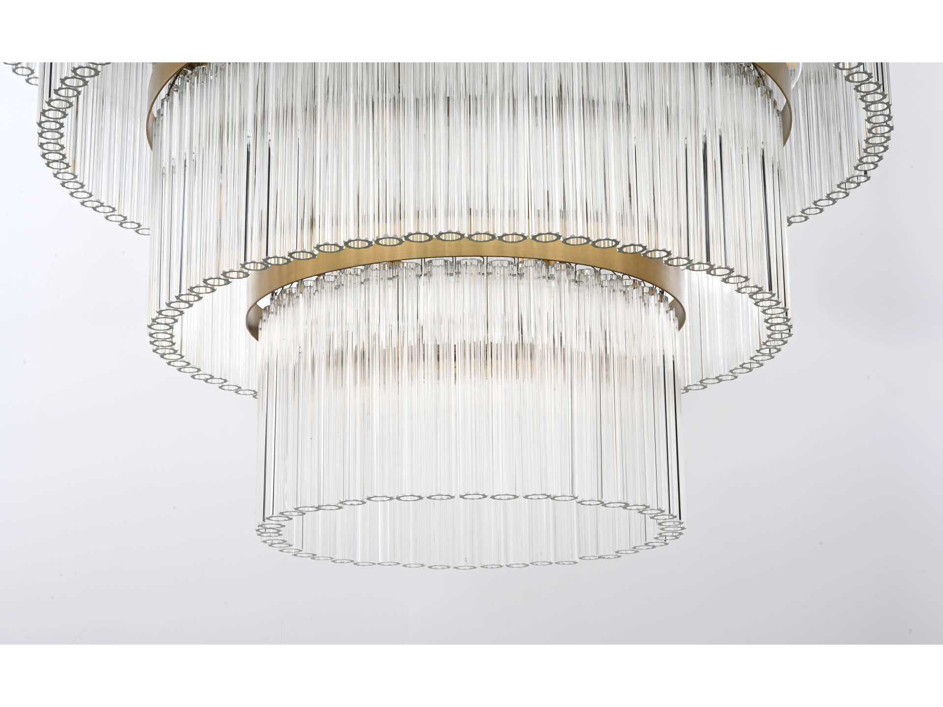 Elegant Lighting Harlow 40-Light Satin Gold Tiered Chandelier