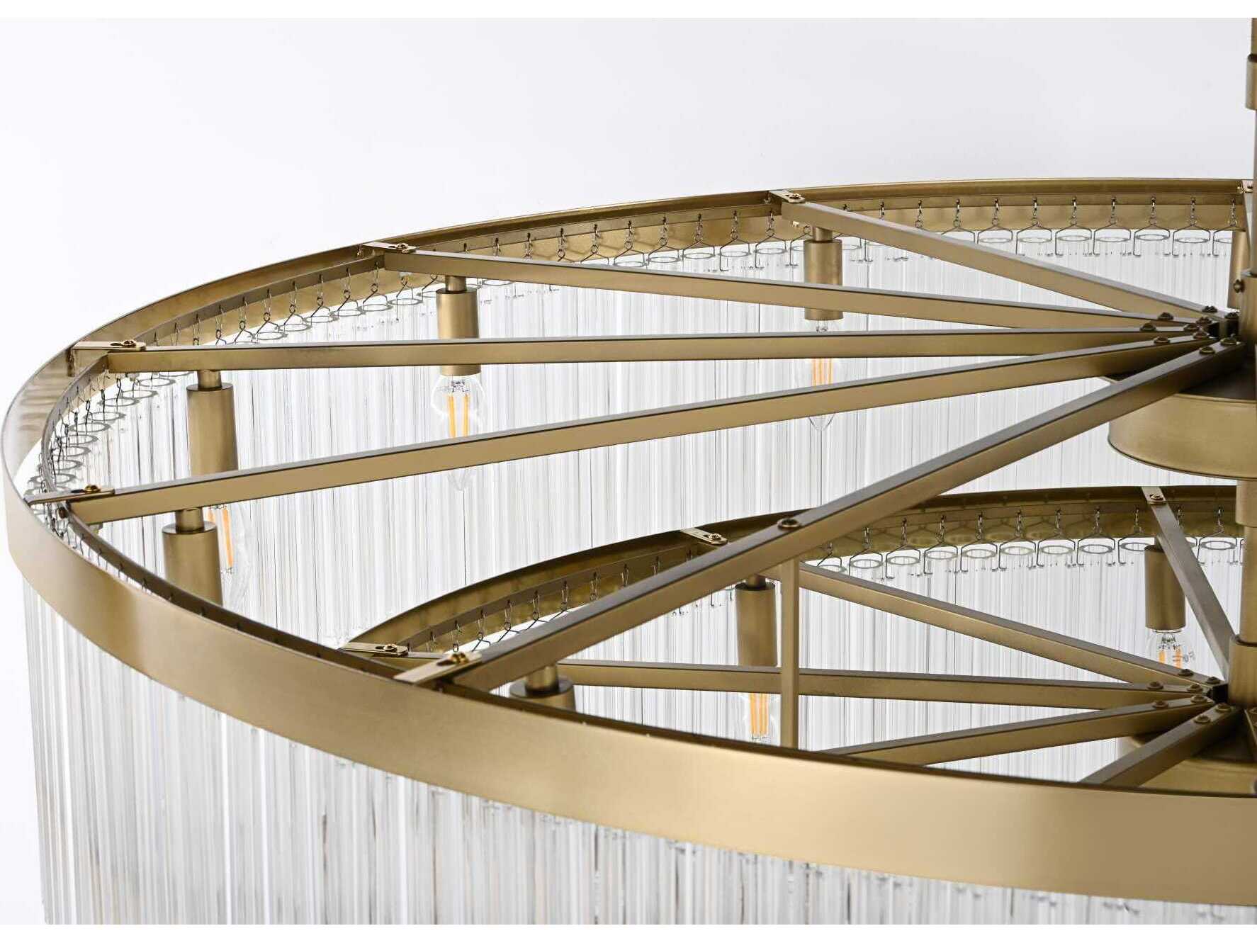 Elegant Lighting Harlow 40-Light Satin Gold Tiered Chandelier