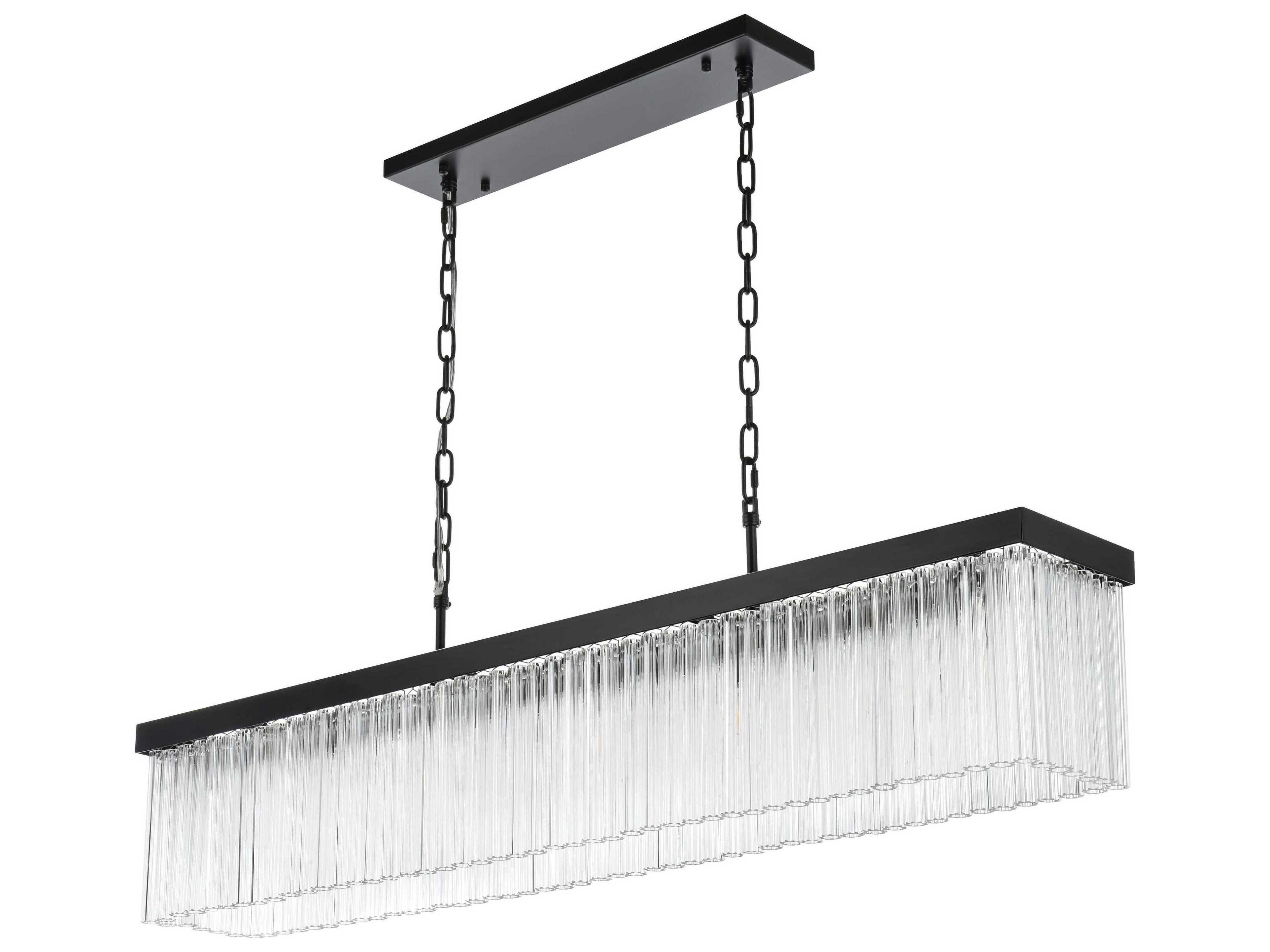 Elegant Lighting Harlow 6-Light Black Island Pendant